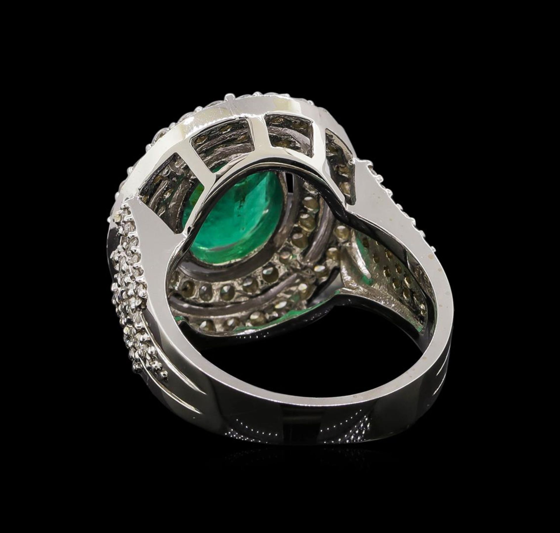 14KT White Gold 3.58 ctw Emerald and Diamond Ring - Image 3 of 5