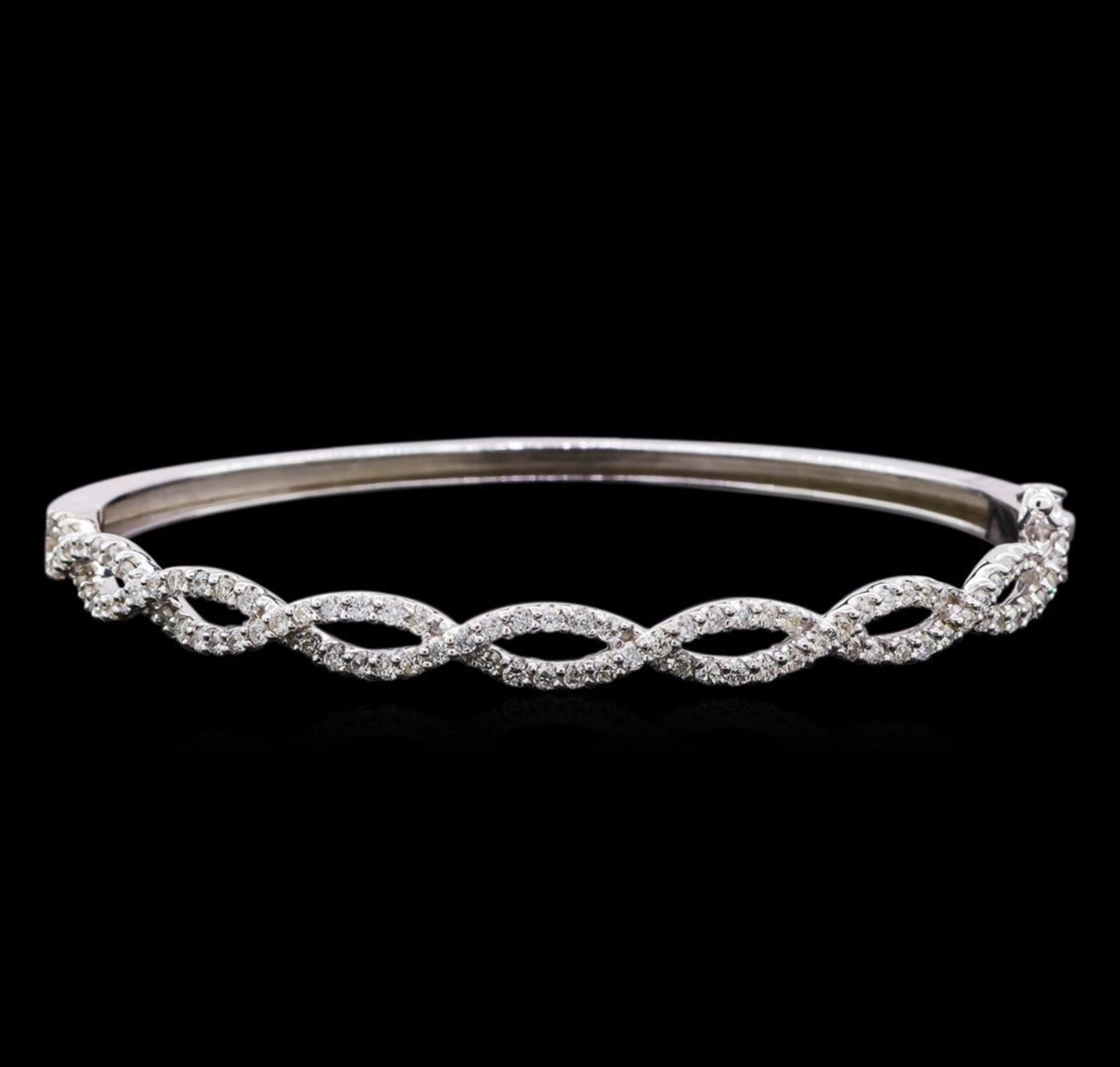 1.45ctw Diamond Bangle Bracelet - 14KT White Gold