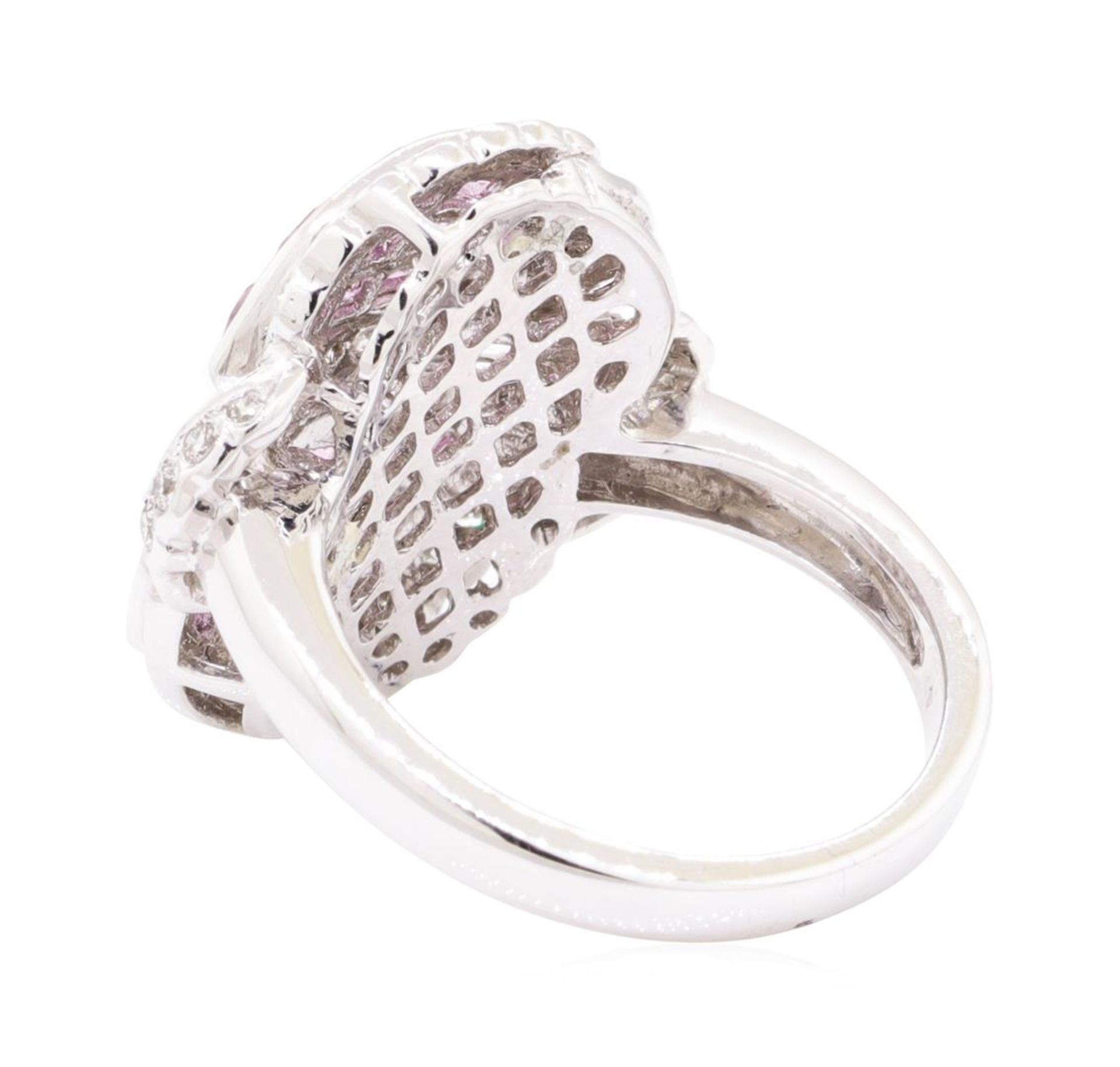 2.40 ctw Pink Sapphire And Diamond Ring - 18KT White Gold - Image 3 of 5