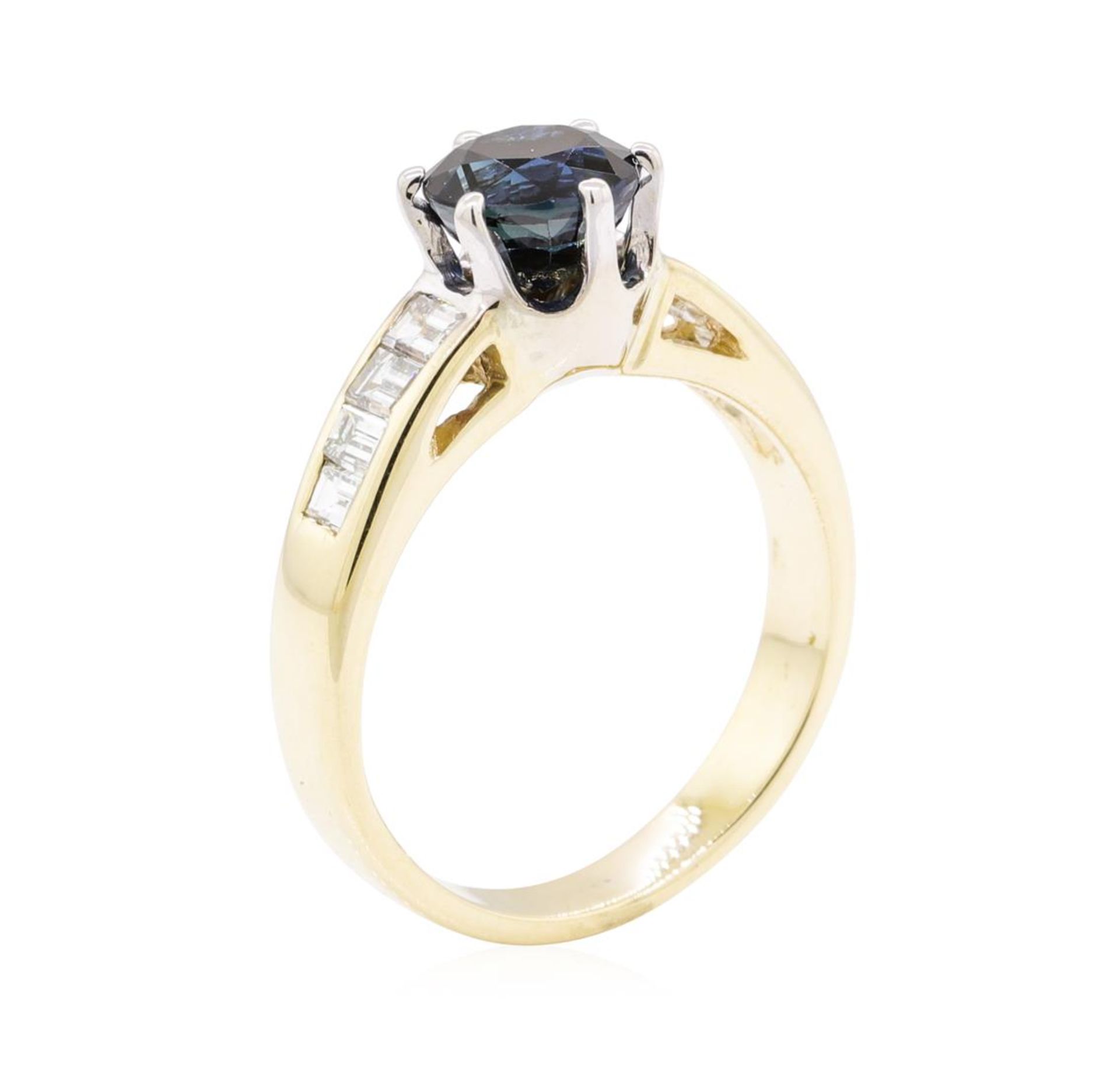 1.55ct Sapphire and Diamond Ring - 14KT Yellow and White Gold - Image 4 of 4