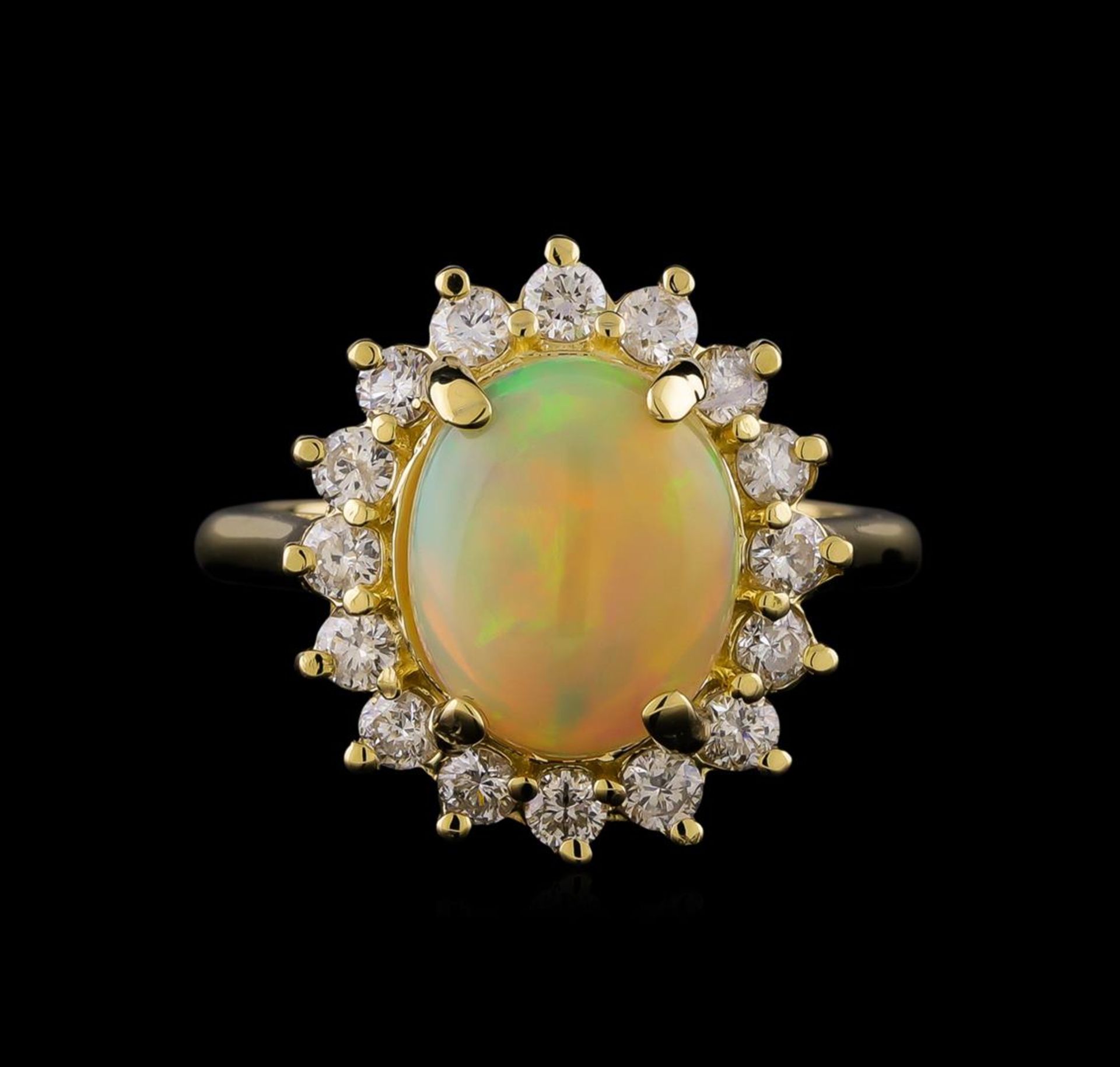 1.90 ctw Opal and Diamond Ring - 14KT Yellow Gold - Image 2 of 4