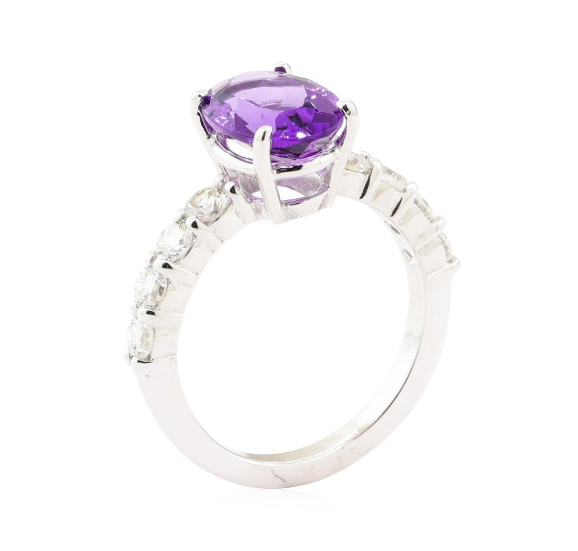 3.10 ctw Amethyst and Diamond Ring - 14KT White Gold - Image 4 of 4
