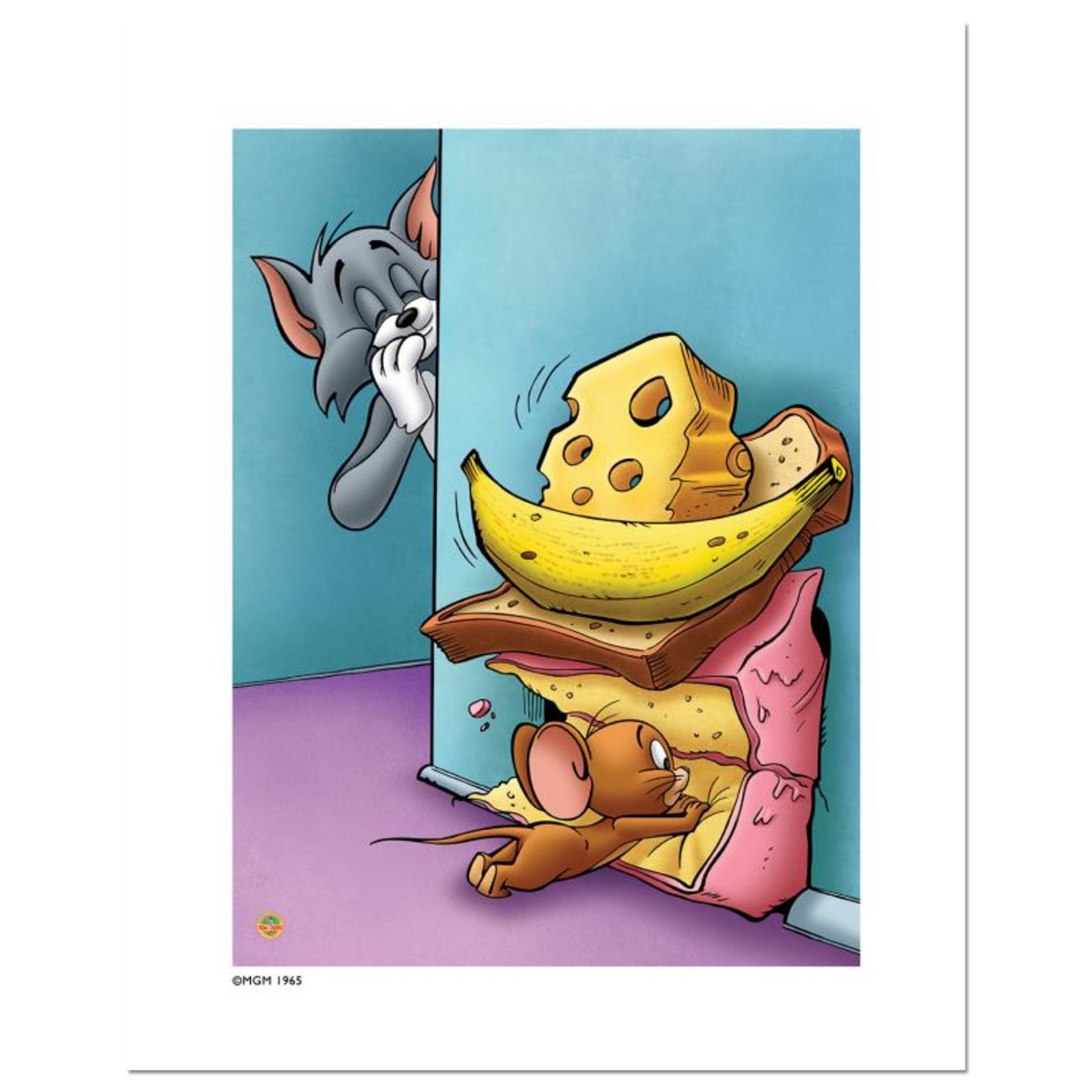 "Tom and Jerry, Hidin the Cheese" Numbered Limited Edition Giclee with Certifica