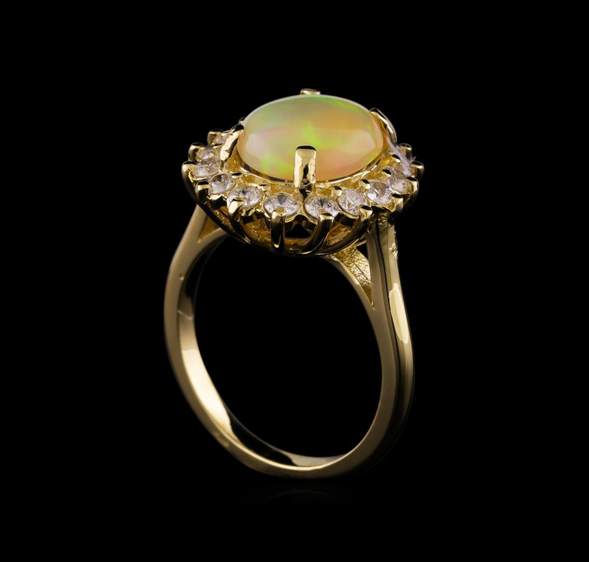 1.90 ctw Opal and Diamond Ring - 14KT Yellow Gold - Image 4 of 4