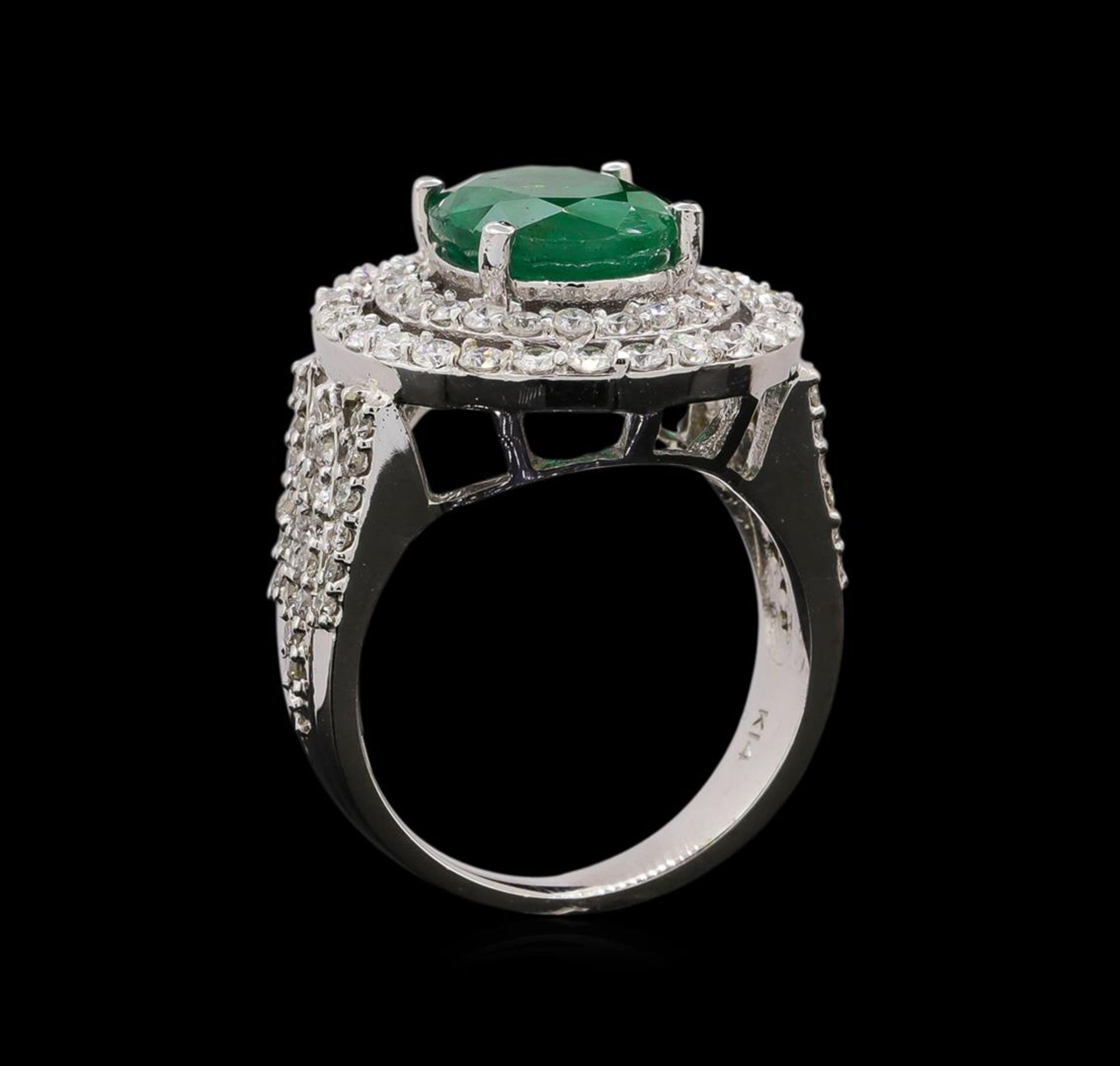 14KT White Gold 3.58 ctw Emerald and Diamond Ring - Image 4 of 5