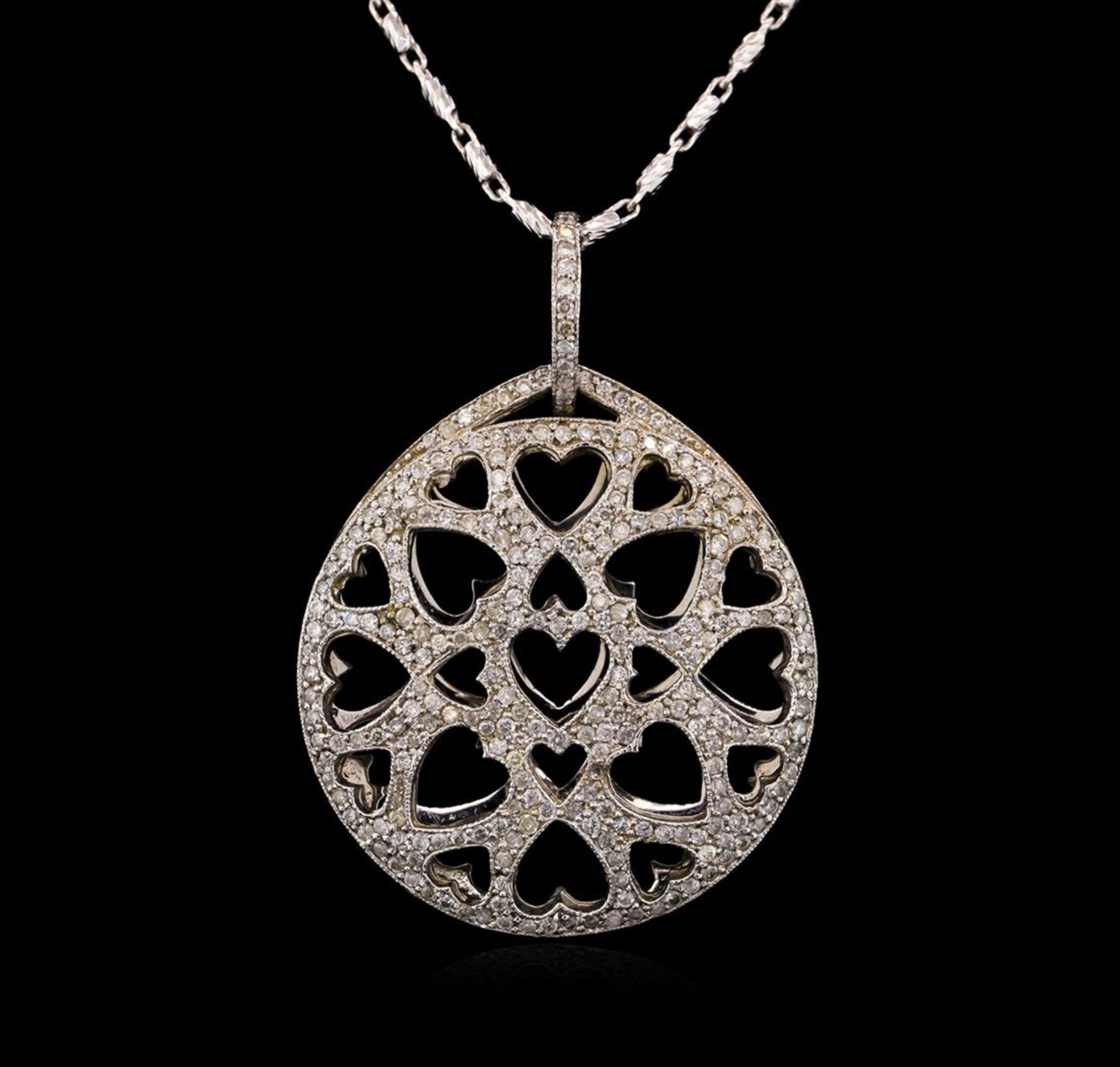 14KT White Gold 0.52ctw Diamond Pendant With Chain - Image 2 of 3