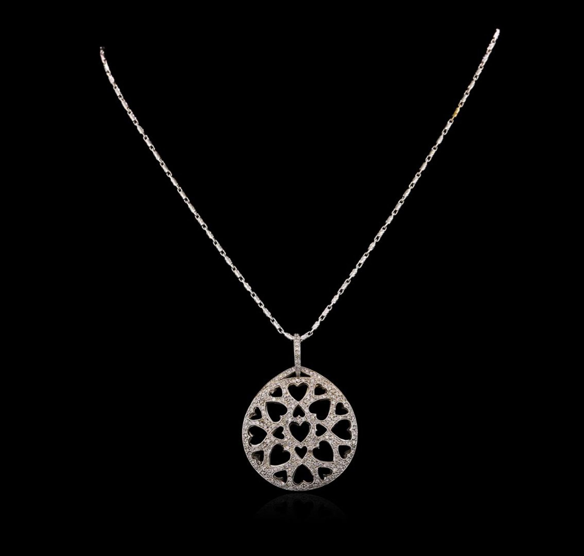 14KT White Gold 0.52ctw Diamond Pendant With Chain
