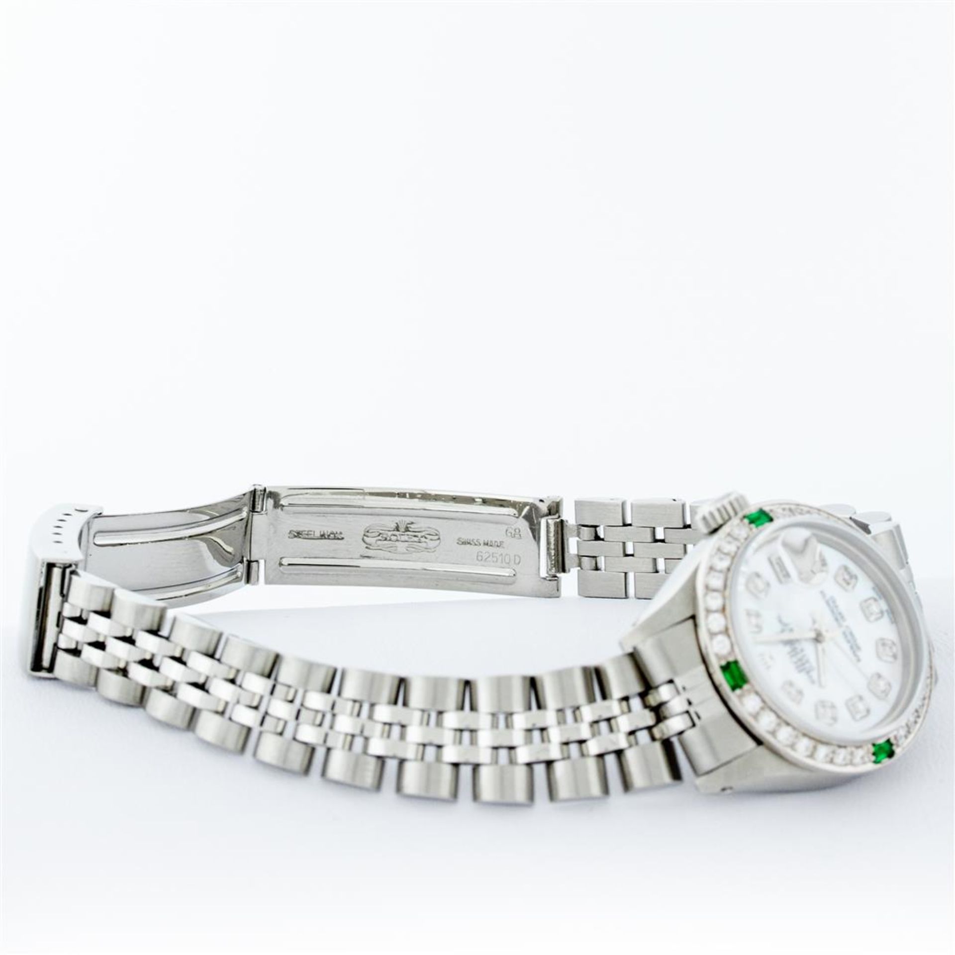 Rolex Ladies Stainless Steel Mother Of Pearl Diamond 26MM Datejust Wristwatch - Image 7 of 9