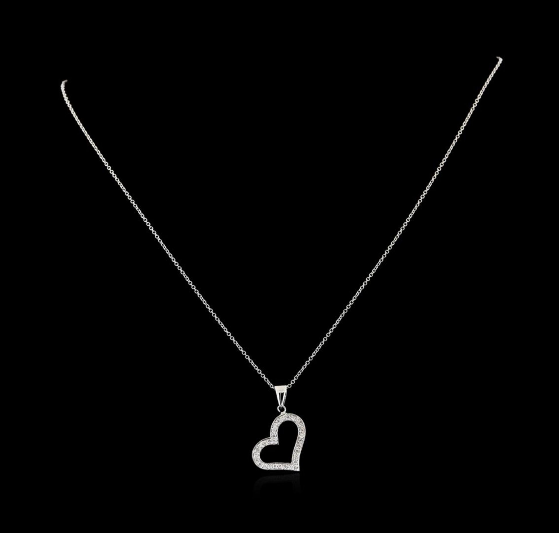 0.31 ctw Diamond Pendant With Chain - 14KT White Gold - Image 2 of 2