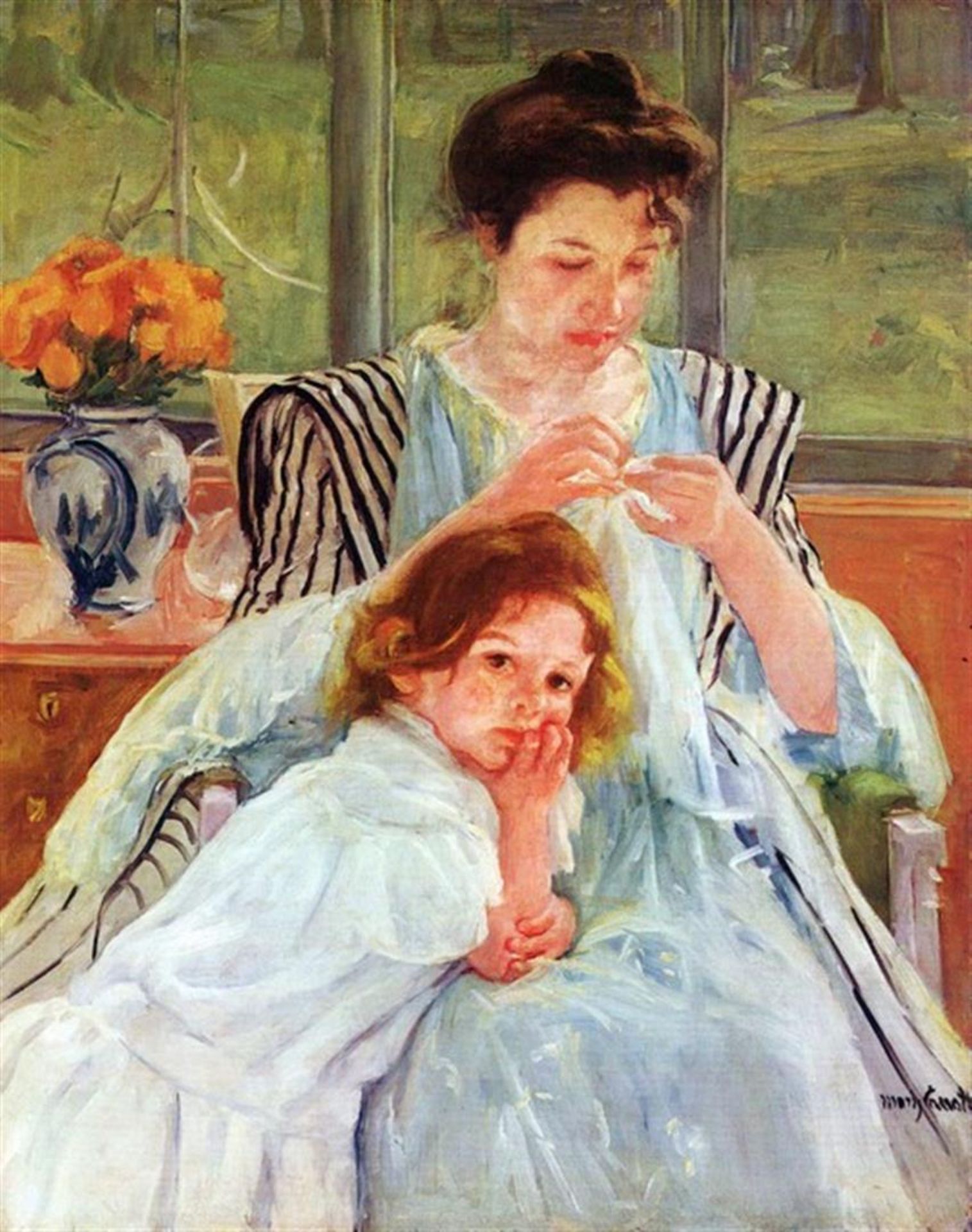 Mary Cassatt - Young Mother Sewing