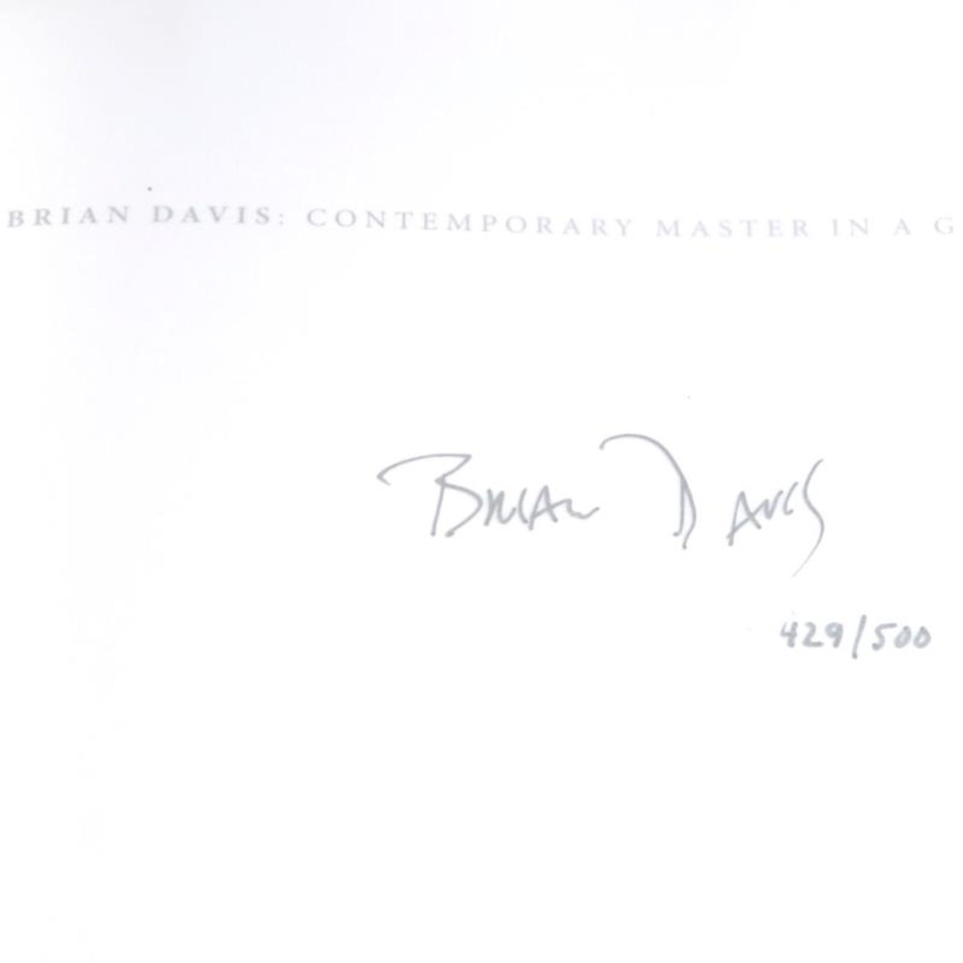 Brian Davis, "Contemporary Master in a Grand Tradition (Deluxe)" Limited Edition - Image 3 of 3