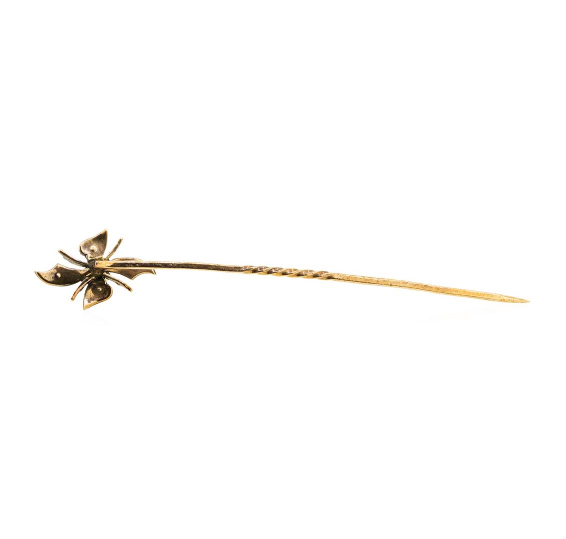 Opal and Seed Pearl Stick Pin - 9KT Yellow Gold - Image 2 of 2