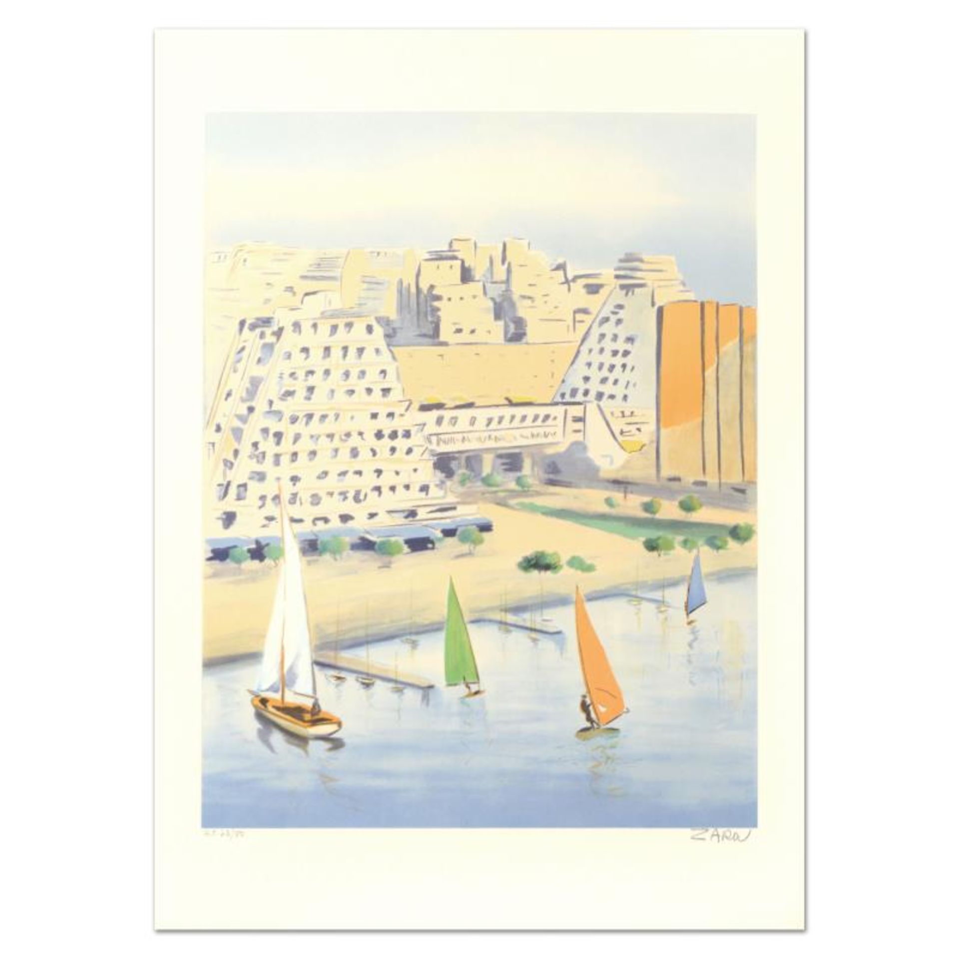 Victor Zarou, "Grand Motte" Limited Edition Lithograph, Numbered and Hand Signed