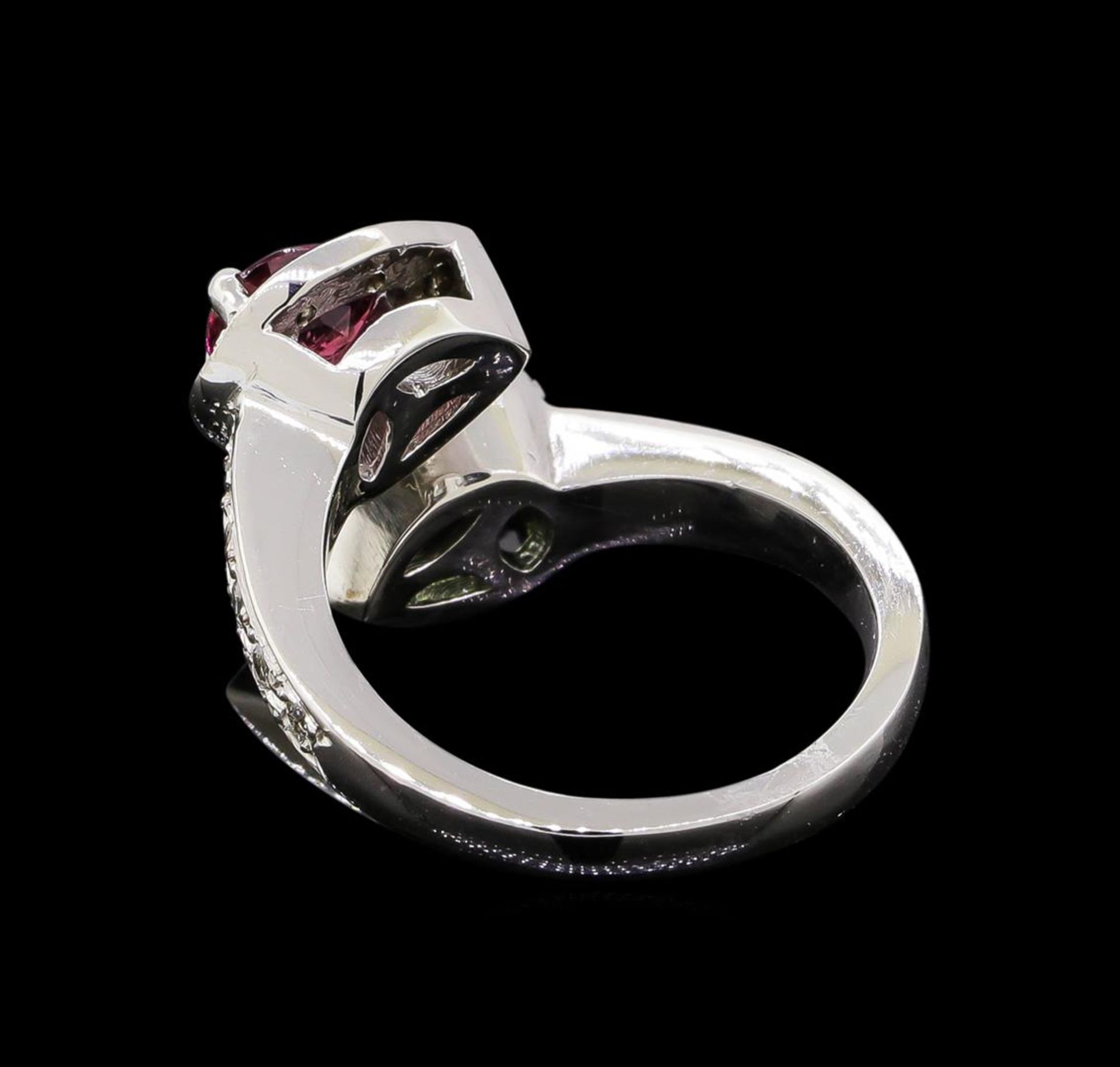 1.22 ctw Tourmaline and Diamond Ring - 14KT White Gold - Image 3 of 4