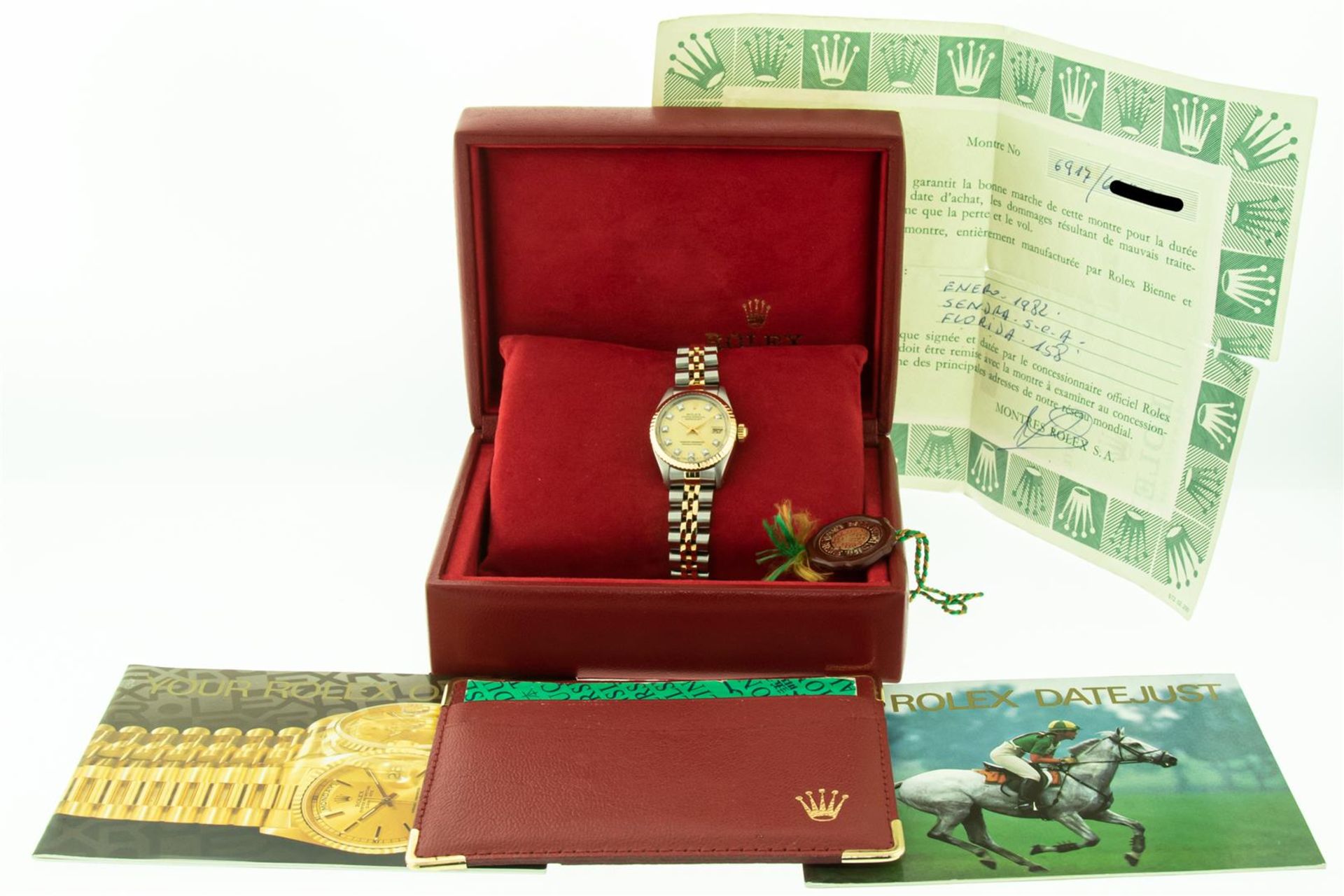 Rolex Datejust 26 Original Champagne Diamond Box Papers 18K/SS Yellow Gold Compl