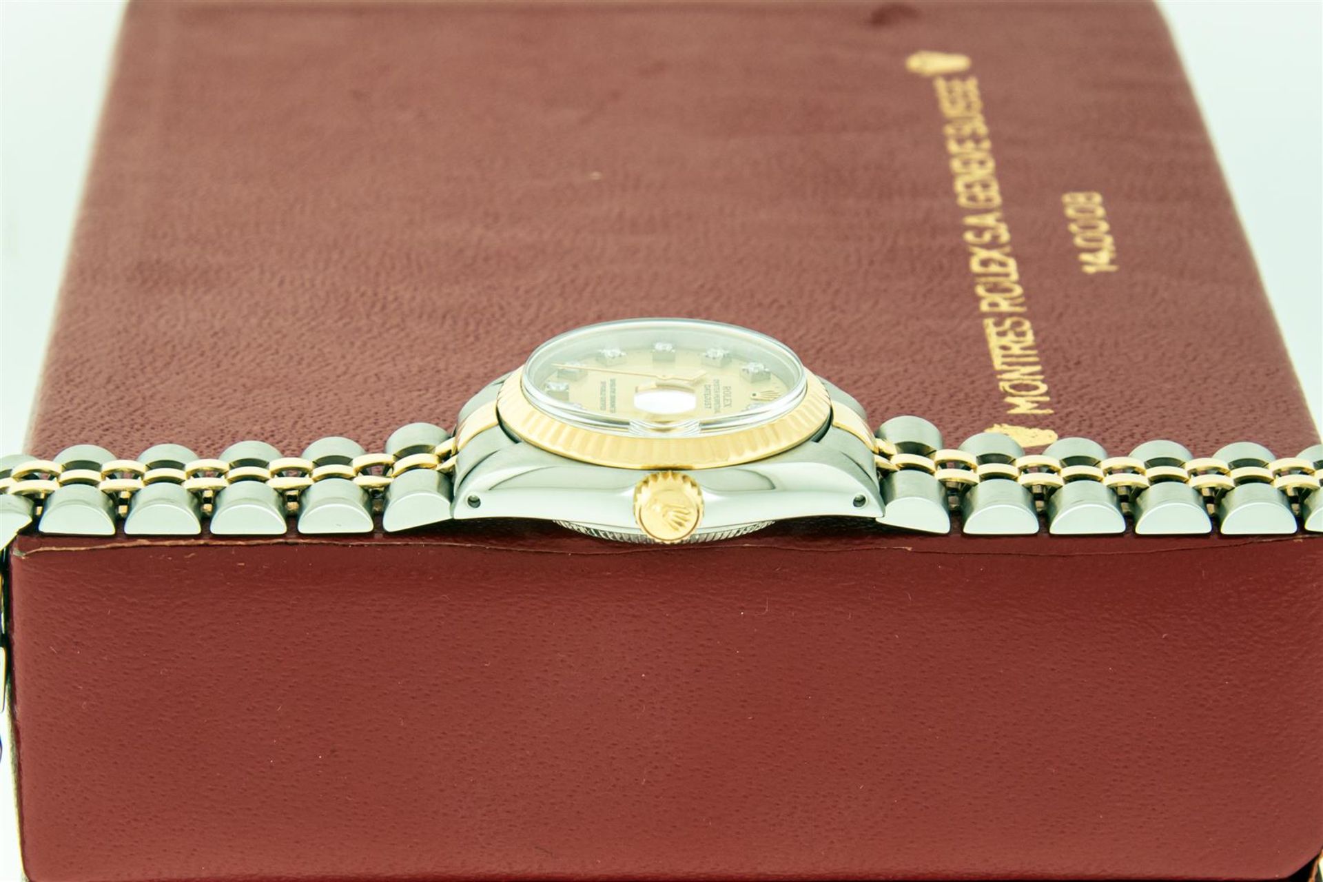Rolex Datejust 26 Original Champagne Diamond Box Papers 18K/SS Yellow Gold Compl - Image 4 of 9