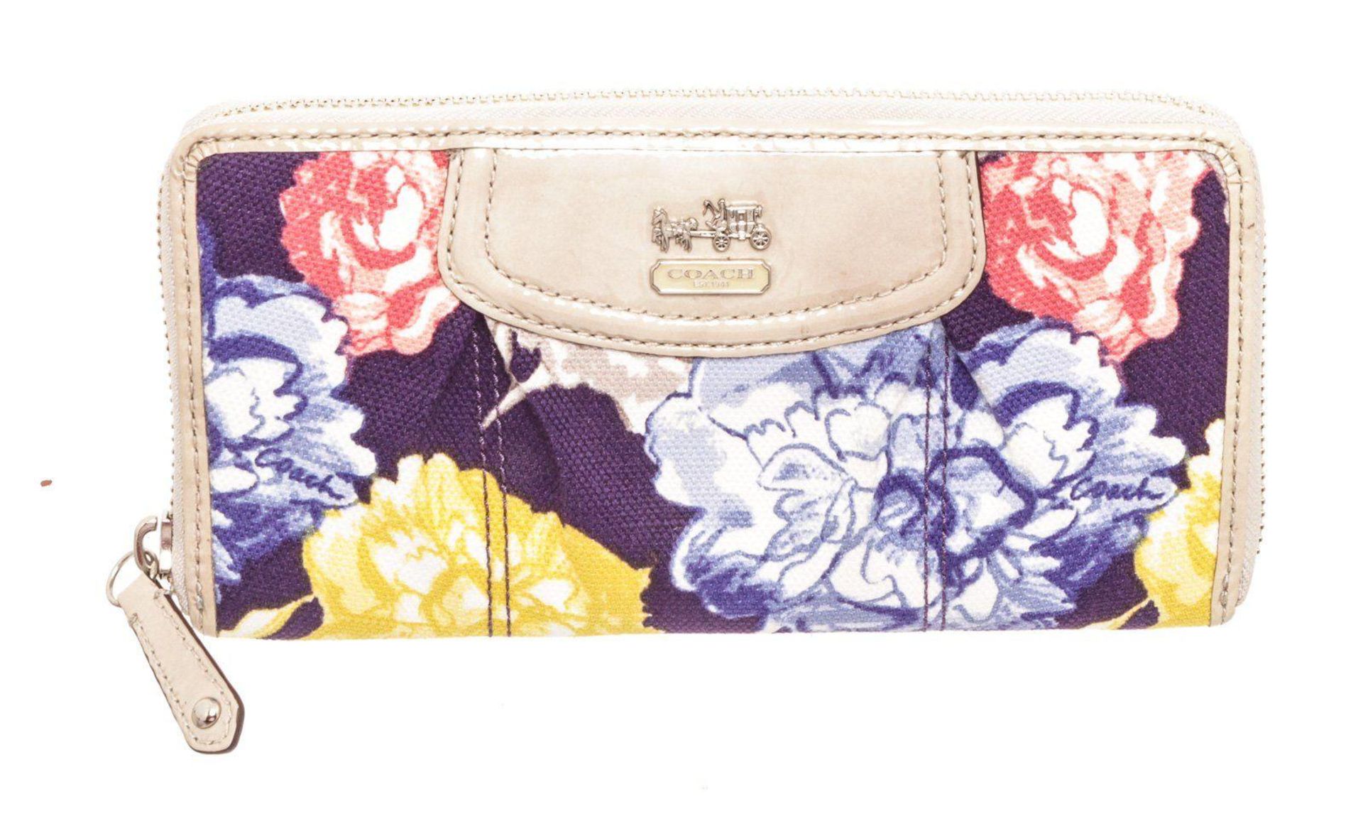 Coach Multicolor Floral Canvas Madison Zippy Wallet