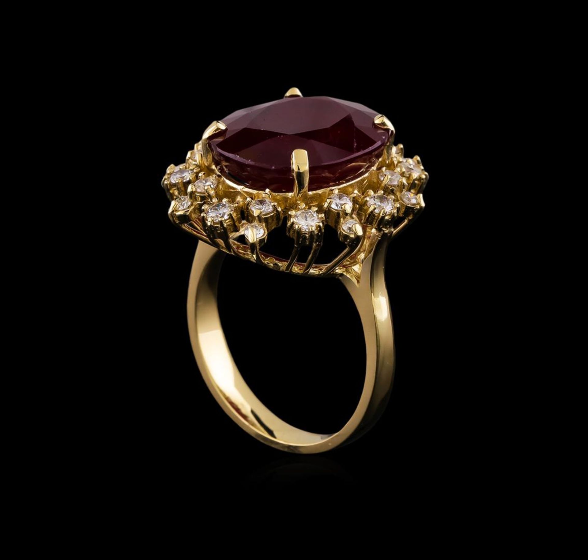 10.98 ctw Ruby and Diamond Ring - 14KT Yellow Gold - Image 4 of 6