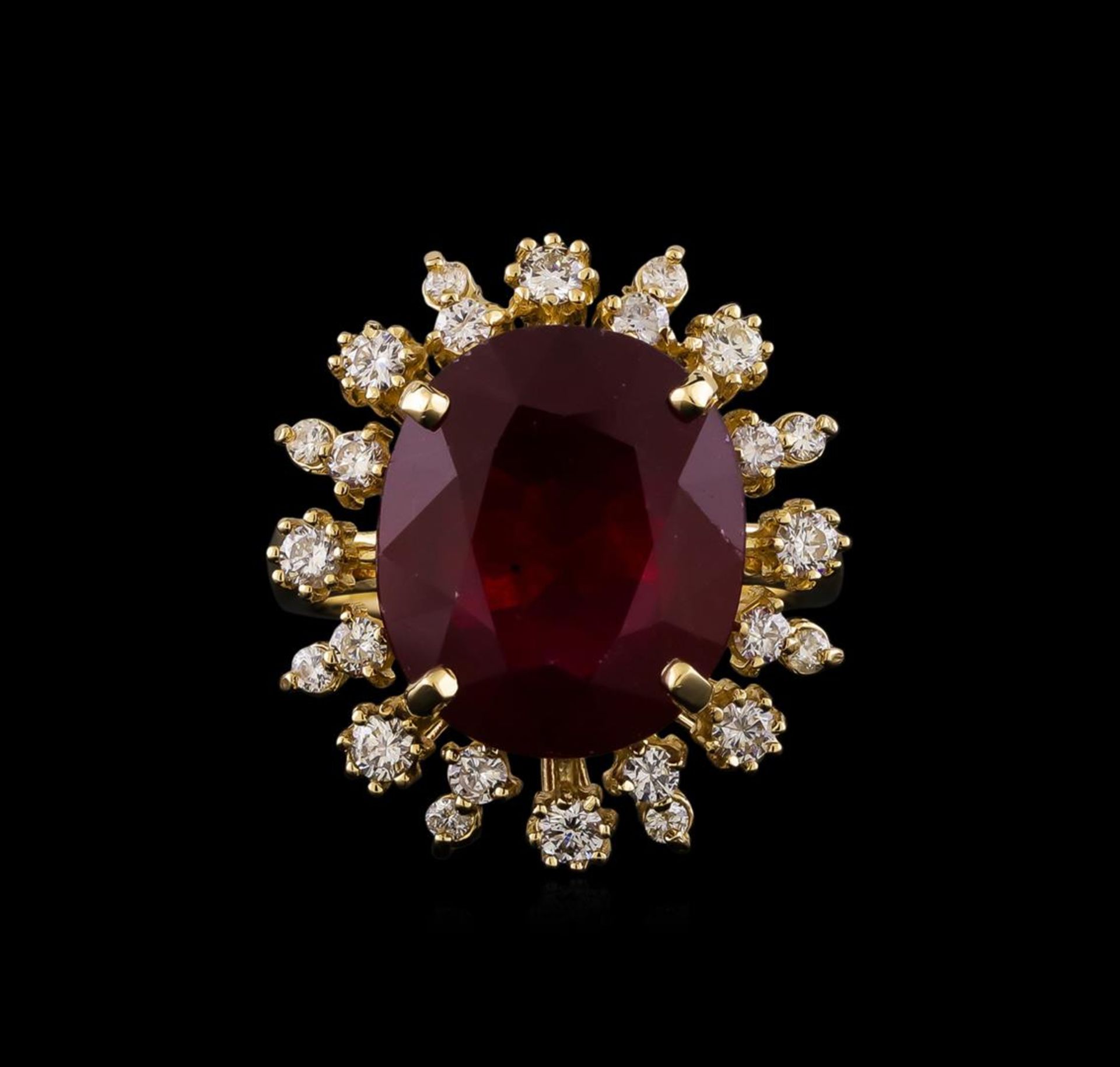 10.98 ctw Ruby and Diamond Ring - 14KT Yellow Gold - Image 2 of 6