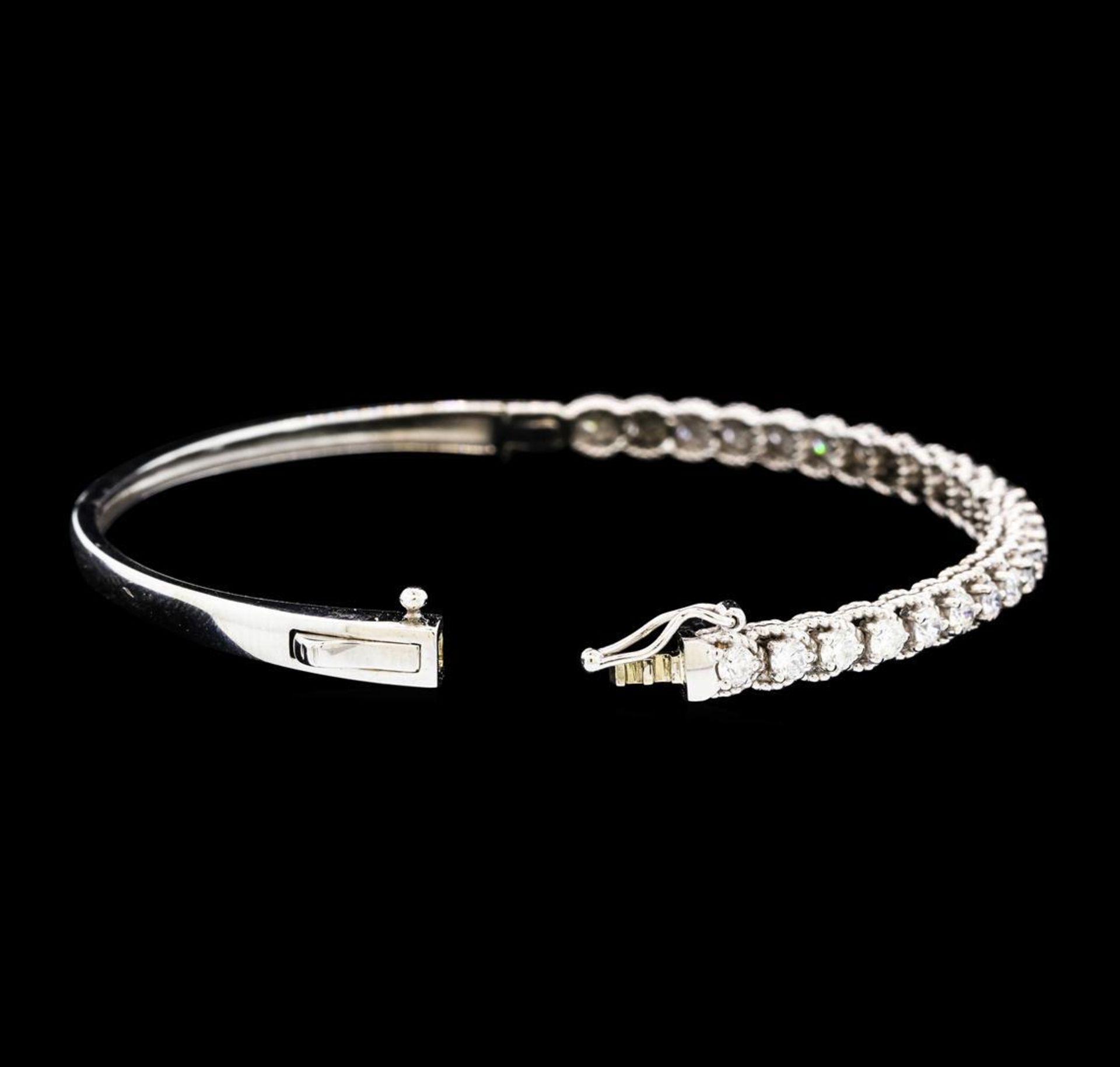 1.65 ctw Diamond Bangle Bracelet - 14KT White Gold - Image 4 of 5