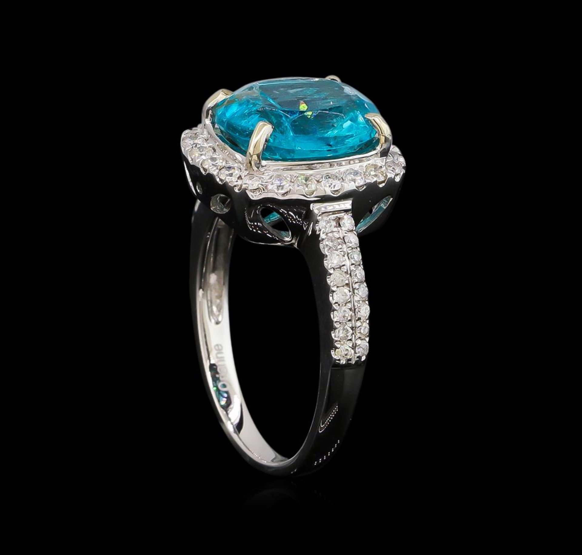 3.57 ctw Apatite and Diamond Ring - 14KT White Gold - Image 4 of 5