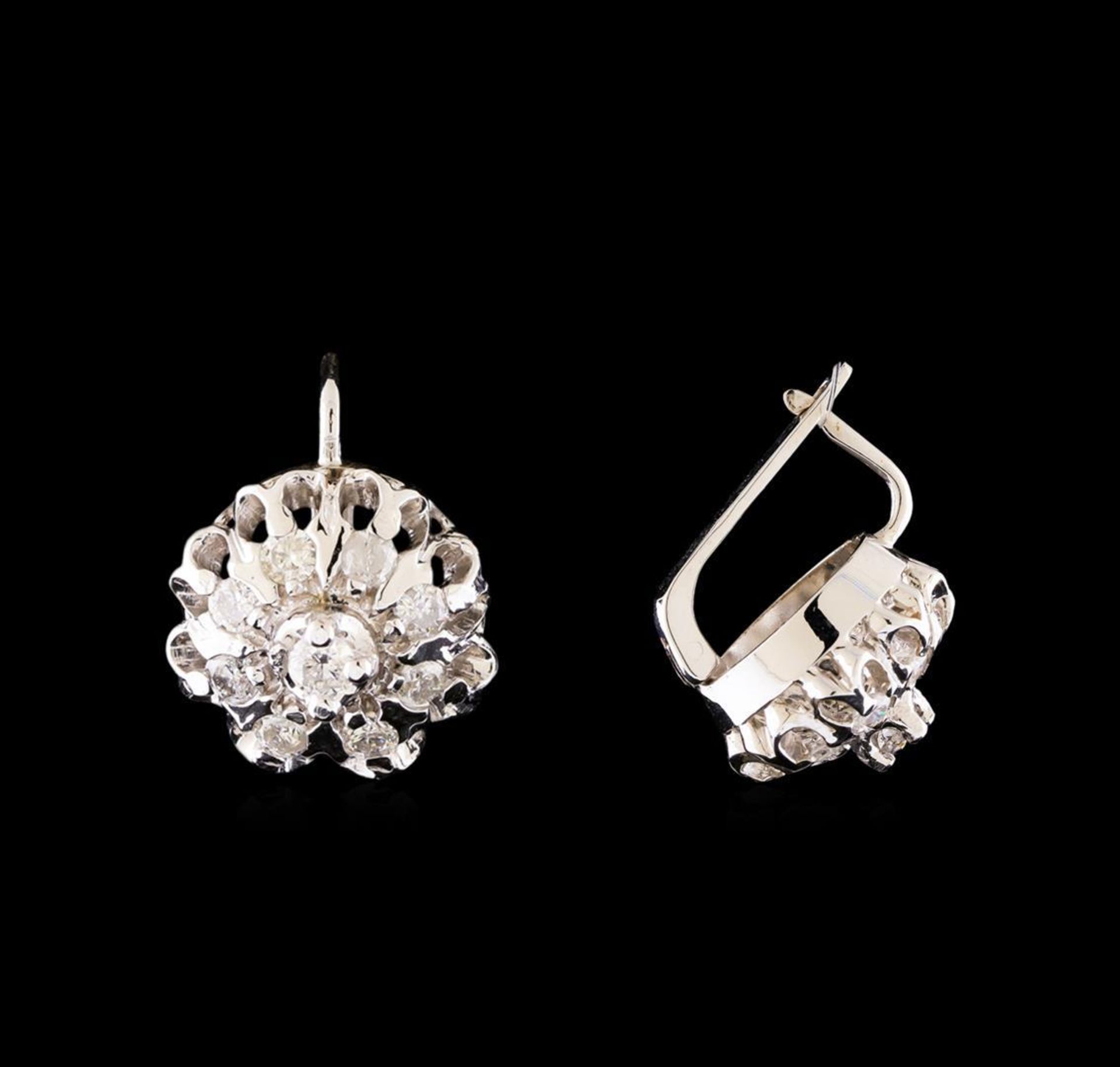 14KT White Gold 1.10 ctw Diamond Earrings - Image 2 of 3