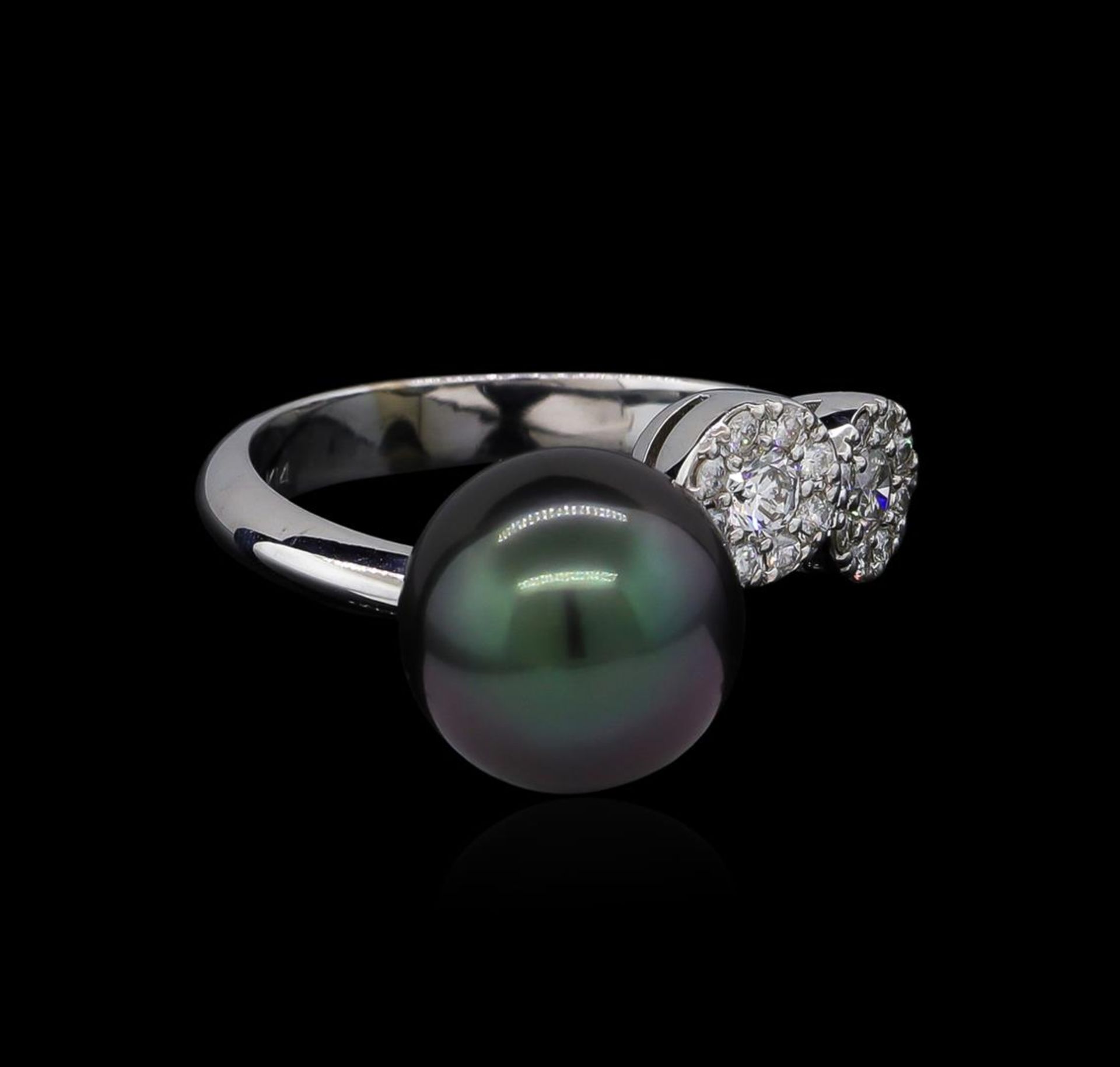 0.37ctw Pearl and Diamond Ring - 14KT White Gold - Image 2 of 4