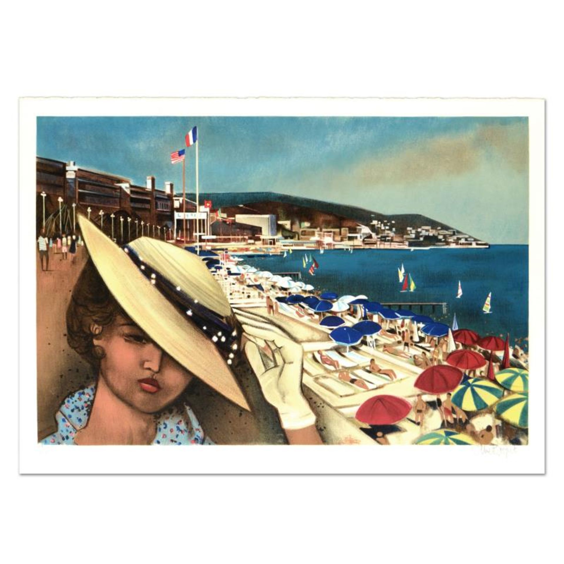 Robert Vernet Bonfort, "Cannes" Limited Edition Lithograph, Numbered and Hand Si