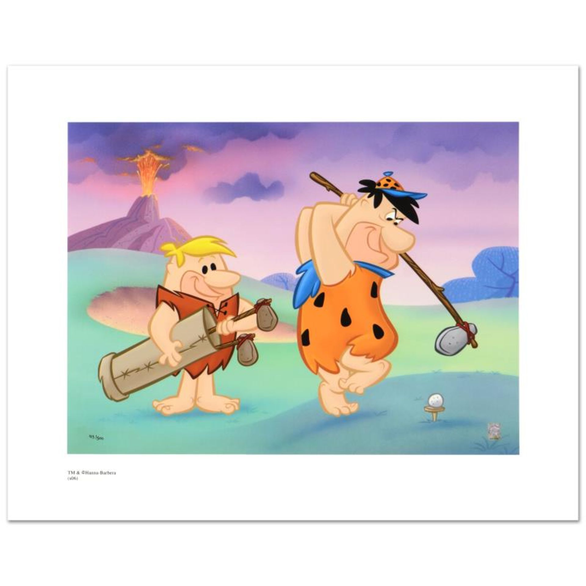 "Fred and Barney Golfing" Limited Edition Giclee from Hanna-Barbera, Numbered wi