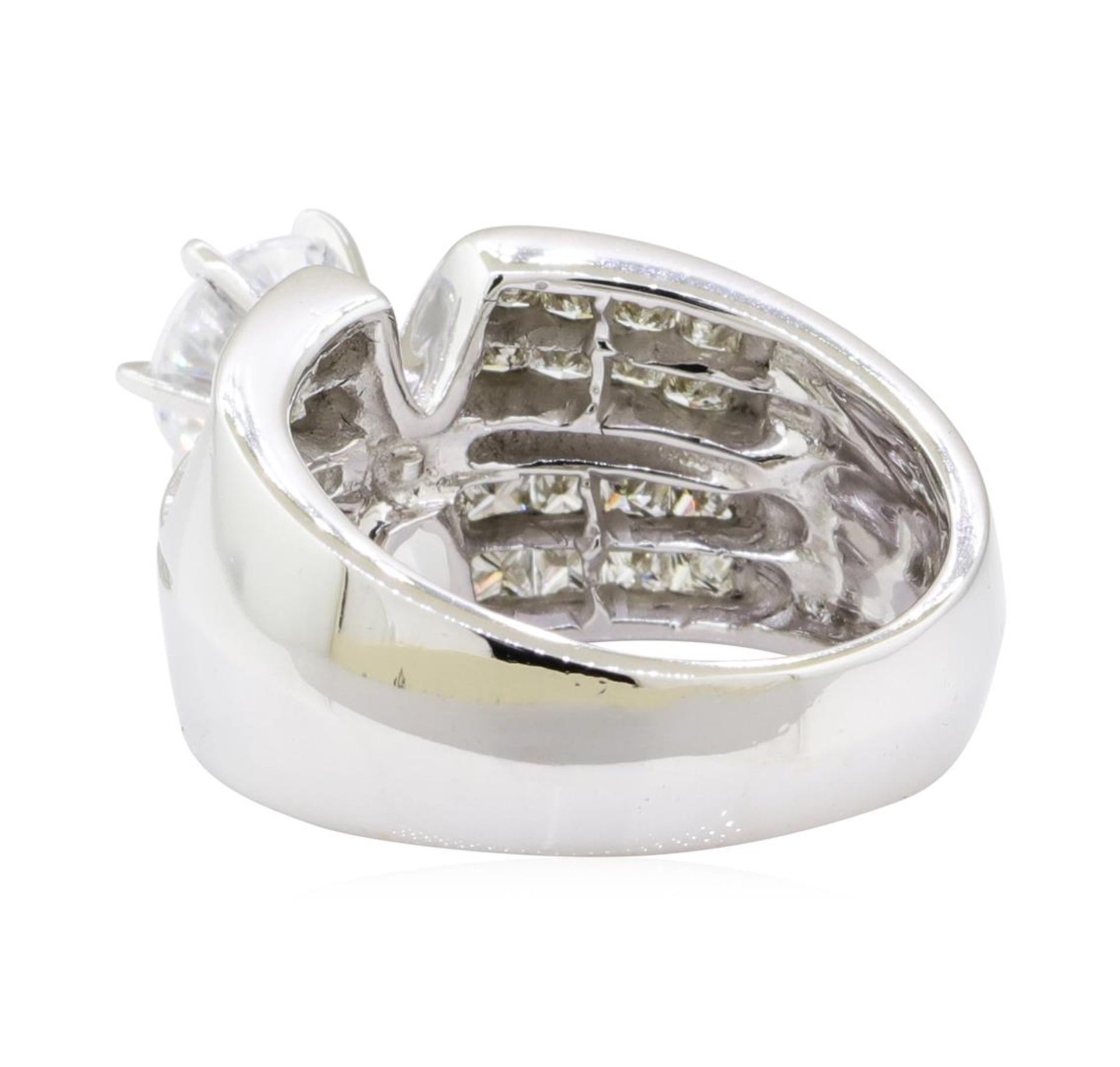 1.20 ctw Diamond Semi Mount Ring with CZ Center - 14KT White Gold - Image 3 of 4