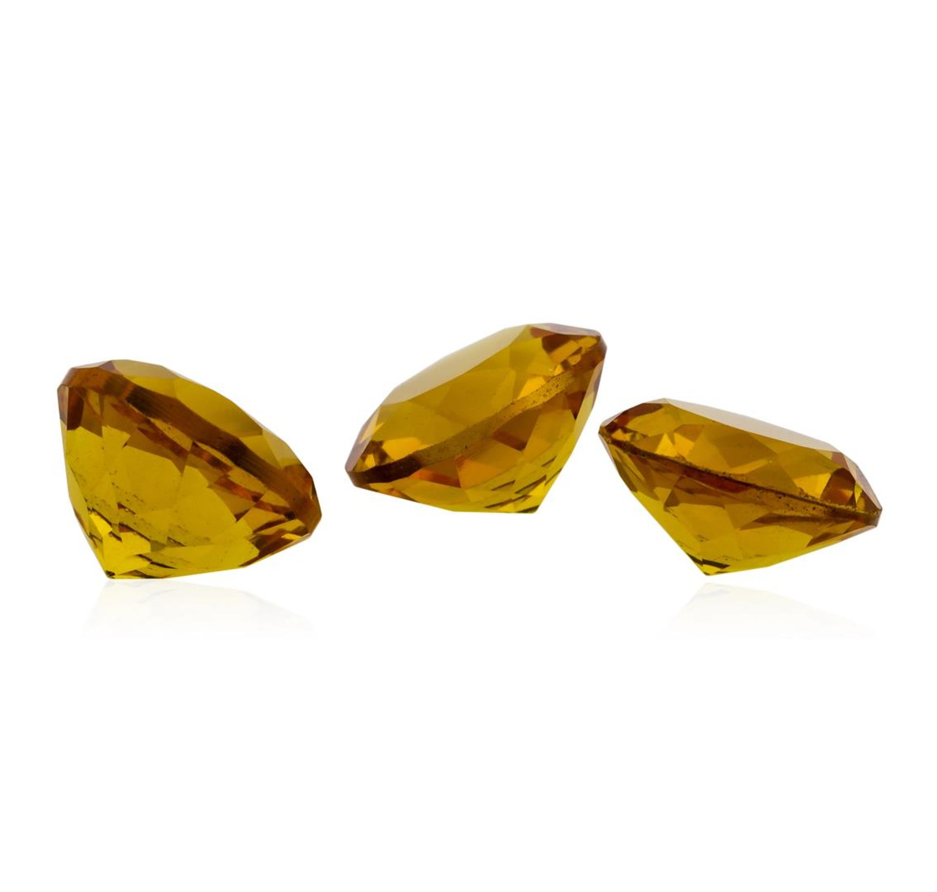 13.54ctw.Natural Round Cut Citrine Quartz Parcel of Three - Image 2 of 3