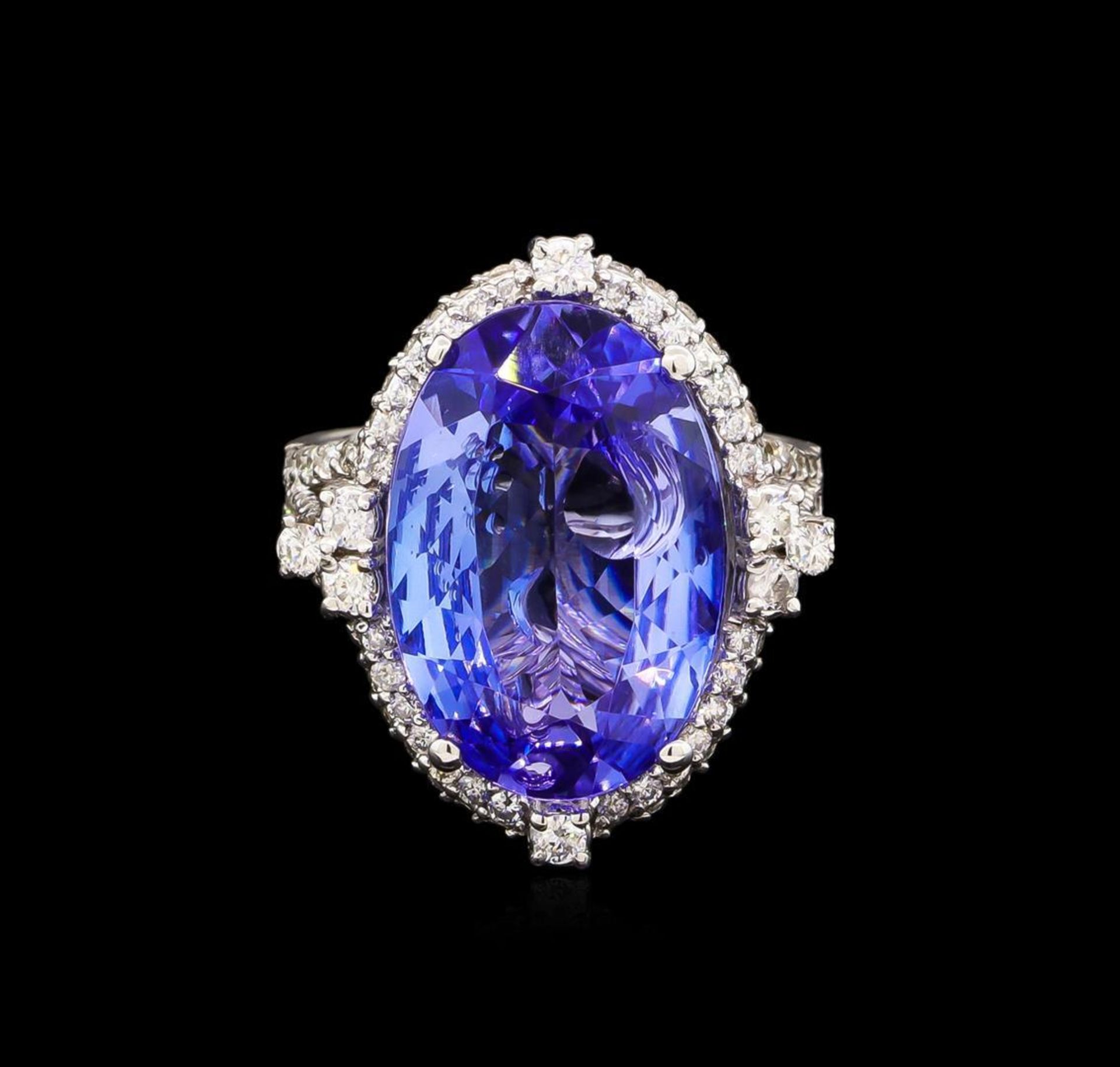 10.18 ctw Tanzanite and Diamond Ring - 14KT White Gold - Image 2 of 5