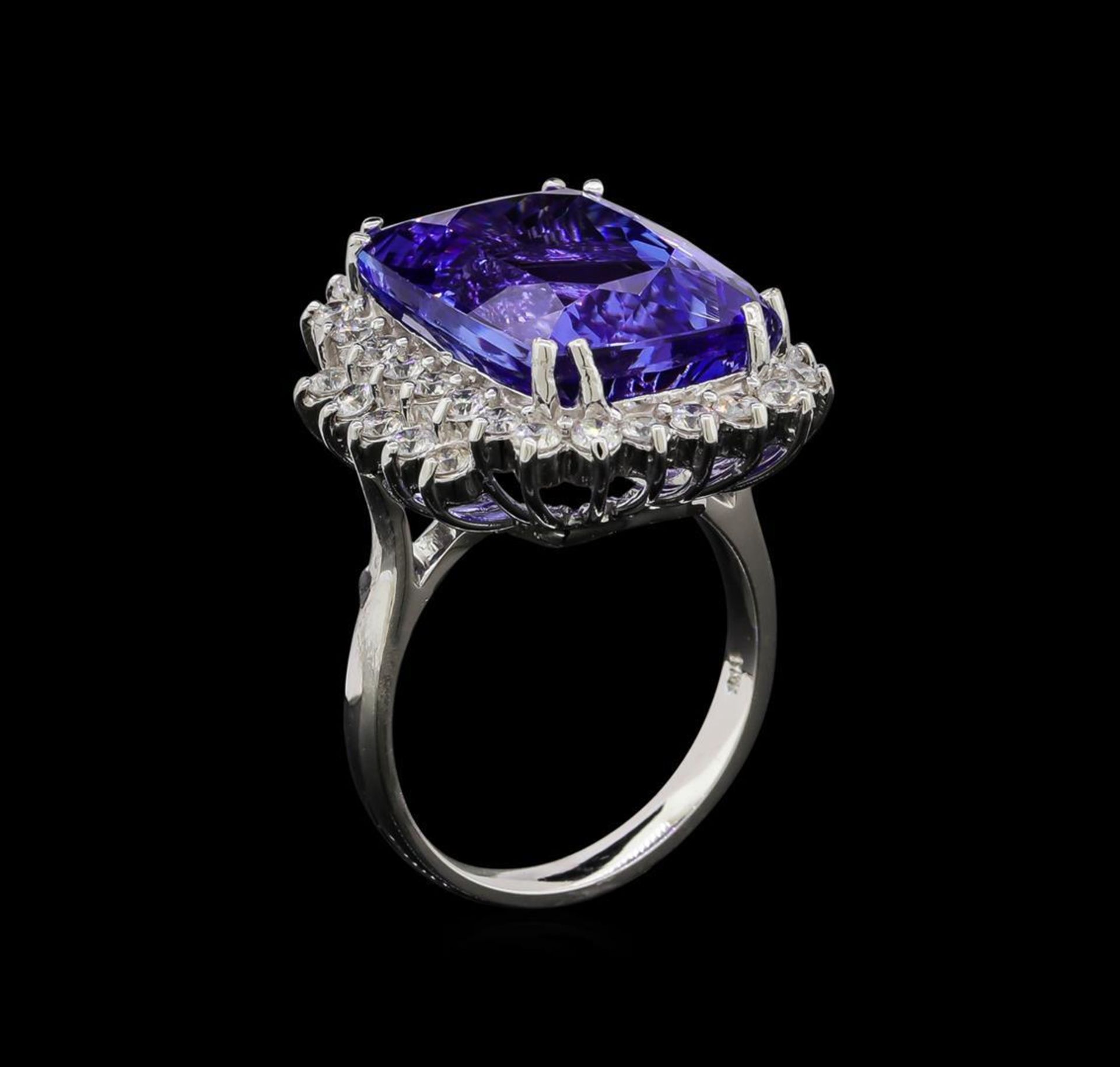 15.75 ctw Tanzanite and Diamond Ring - 14KT White Gold - Image 4 of 5