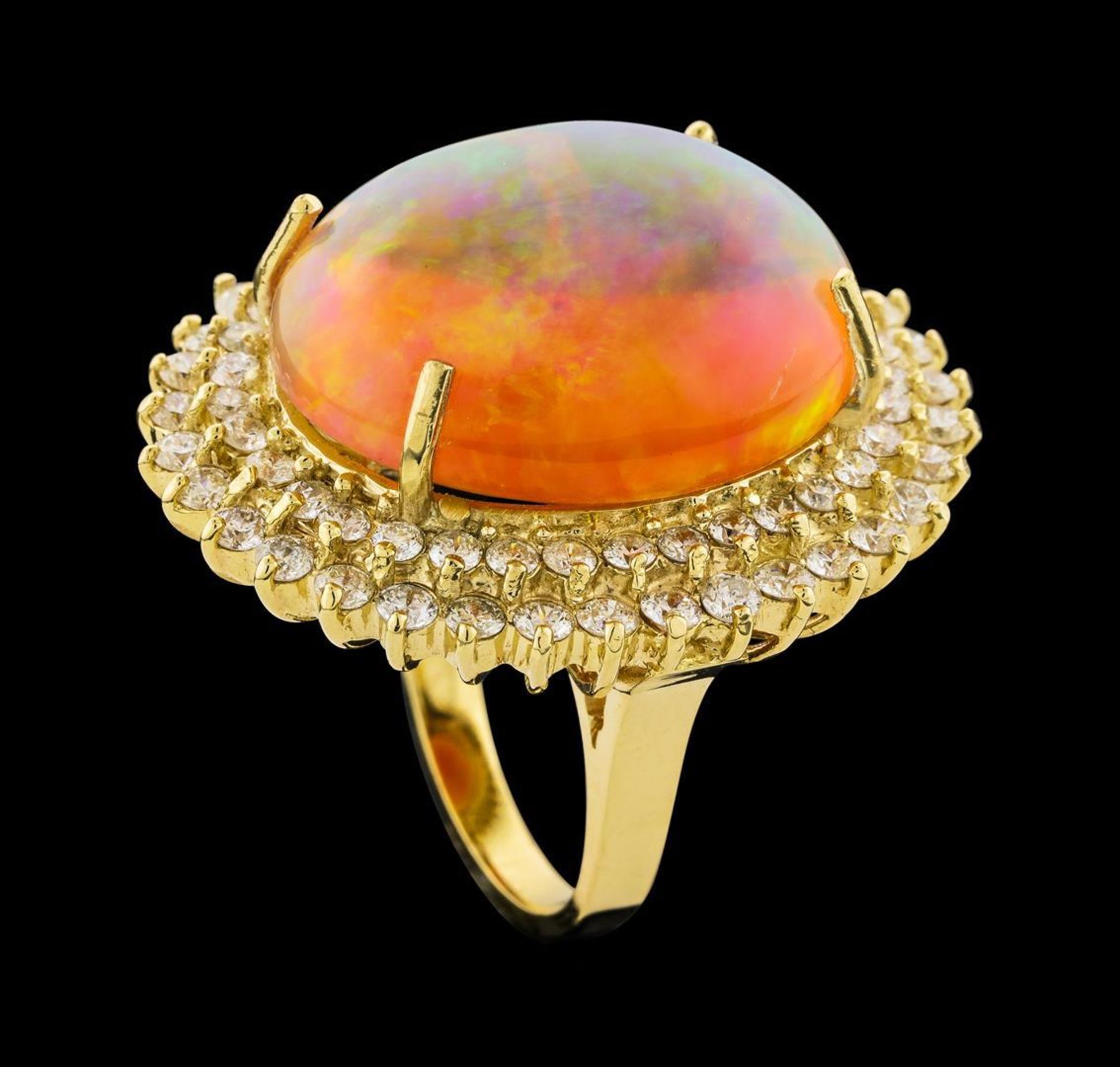 23.36 ctw Opal and Diamond Ring - 14KT Yellow Gold - Image 4 of 5