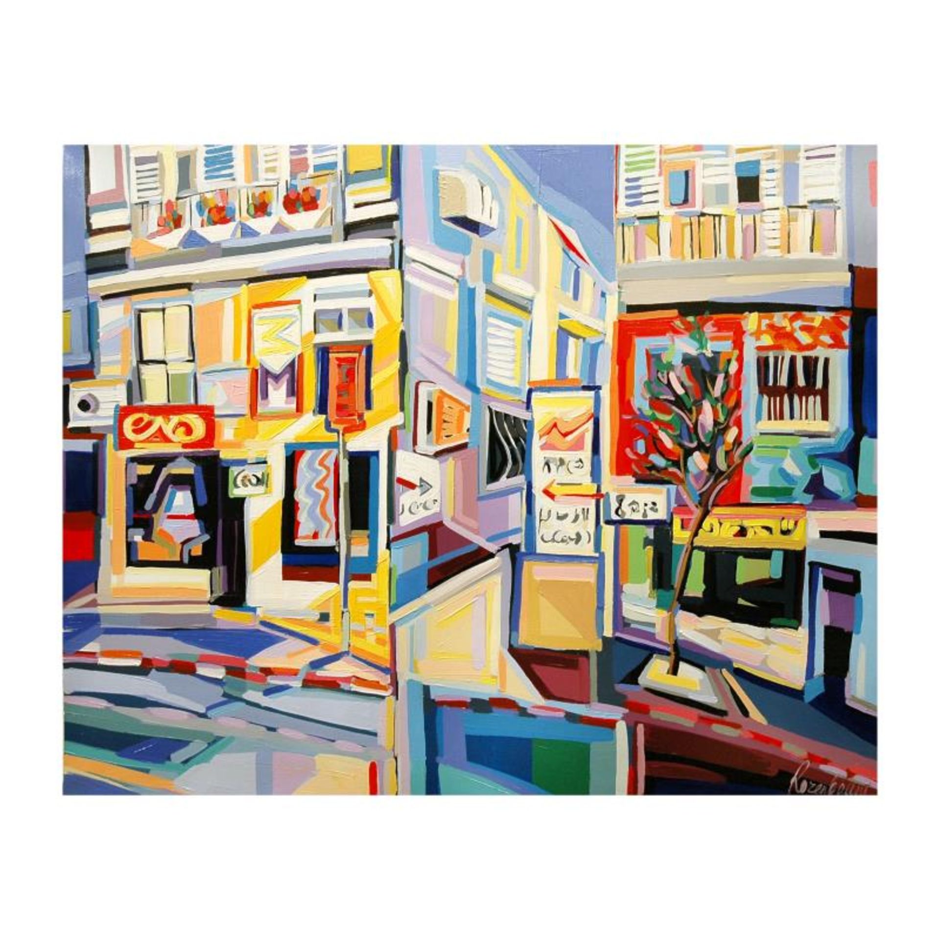 Natalie Rozenbaum, "Corner At Bugrashov" Limited Edition on Canvas, Numbered and