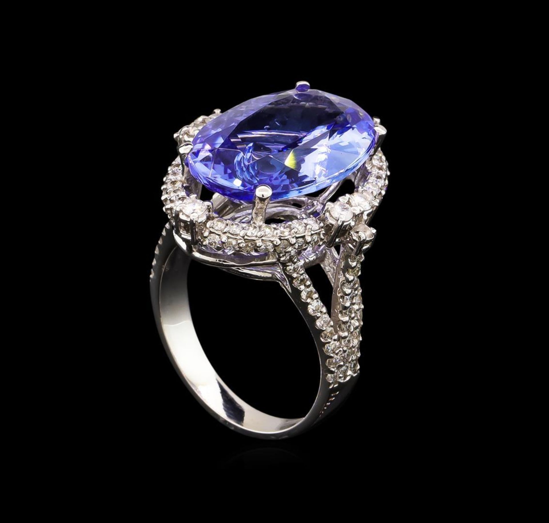 10.18 ctw Tanzanite and Diamond Ring - 14KT White Gold - Image 4 of 5