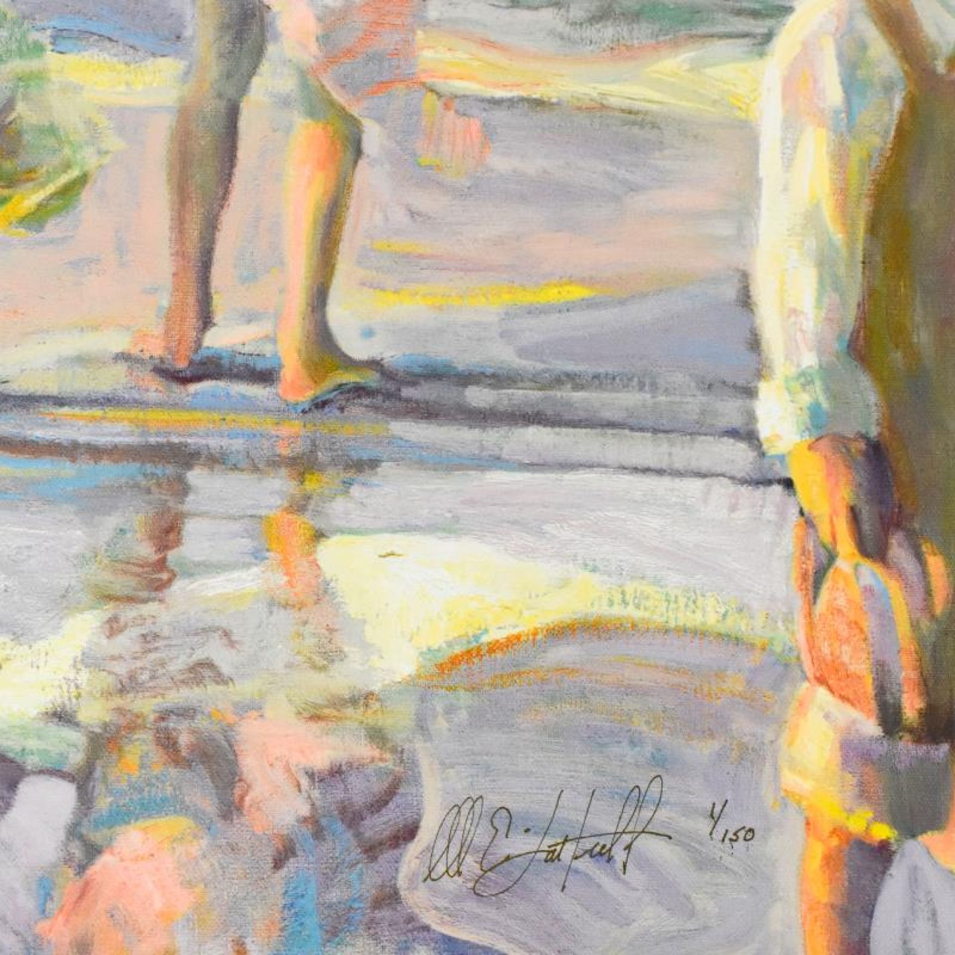 Don Hatfield, "Frolicking at the Seashore" Limited Edition Serigraph on Canvas, - Image 2 of 2