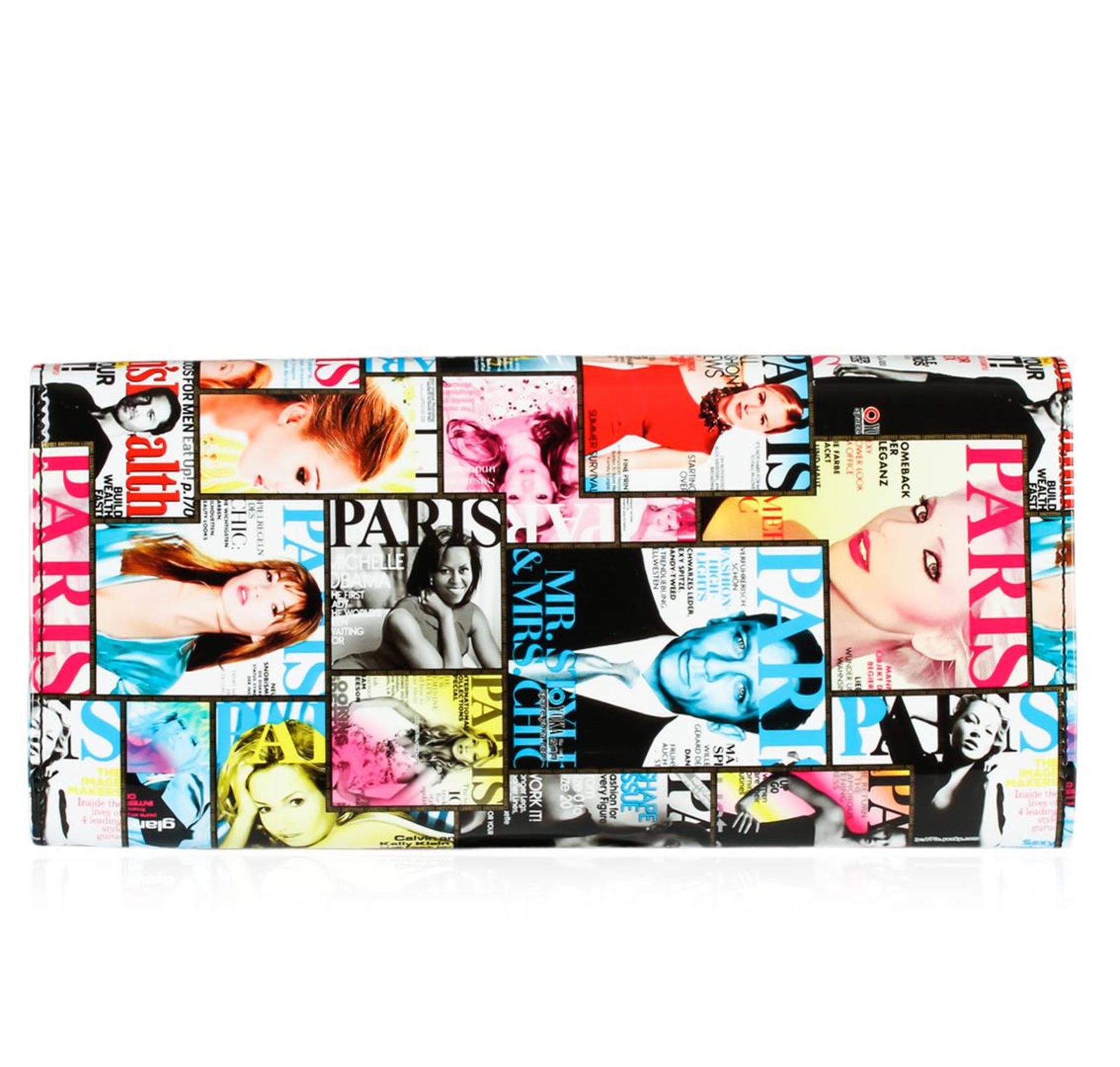 Multi Colored Fashionista Patent Oversized Clutch` - Image 2 of 3