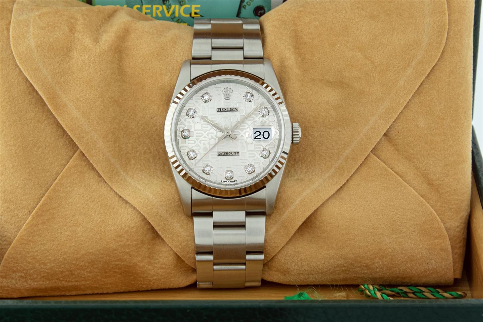Rolex Stainless Steel DateJust Original Silver Jubilee Diamond With Rolex Box & - Image 7 of 9
