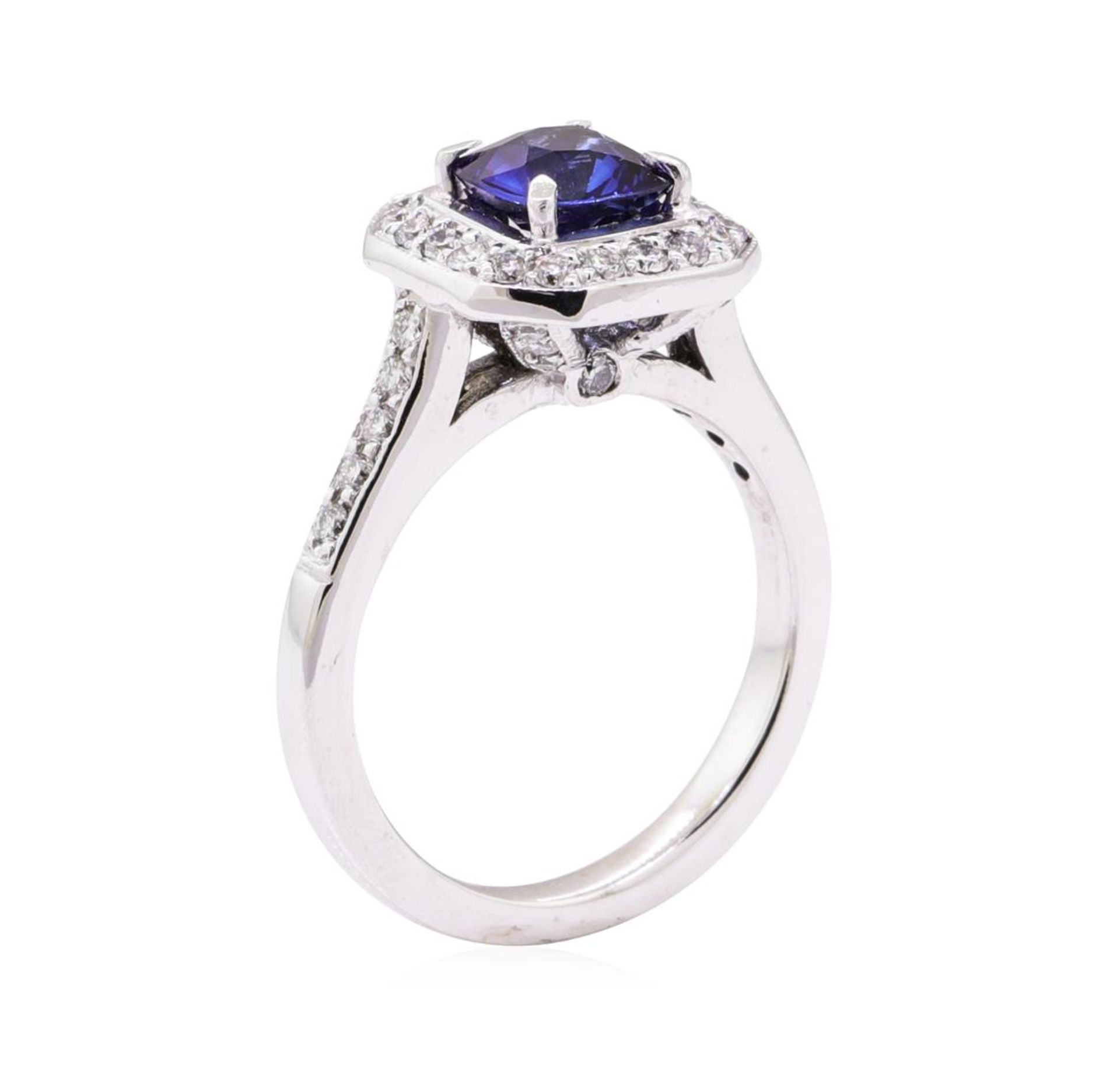1.64 ctw Blue Sapphire And Diamond Ring - 14KT White Gold - Image 4 of 5