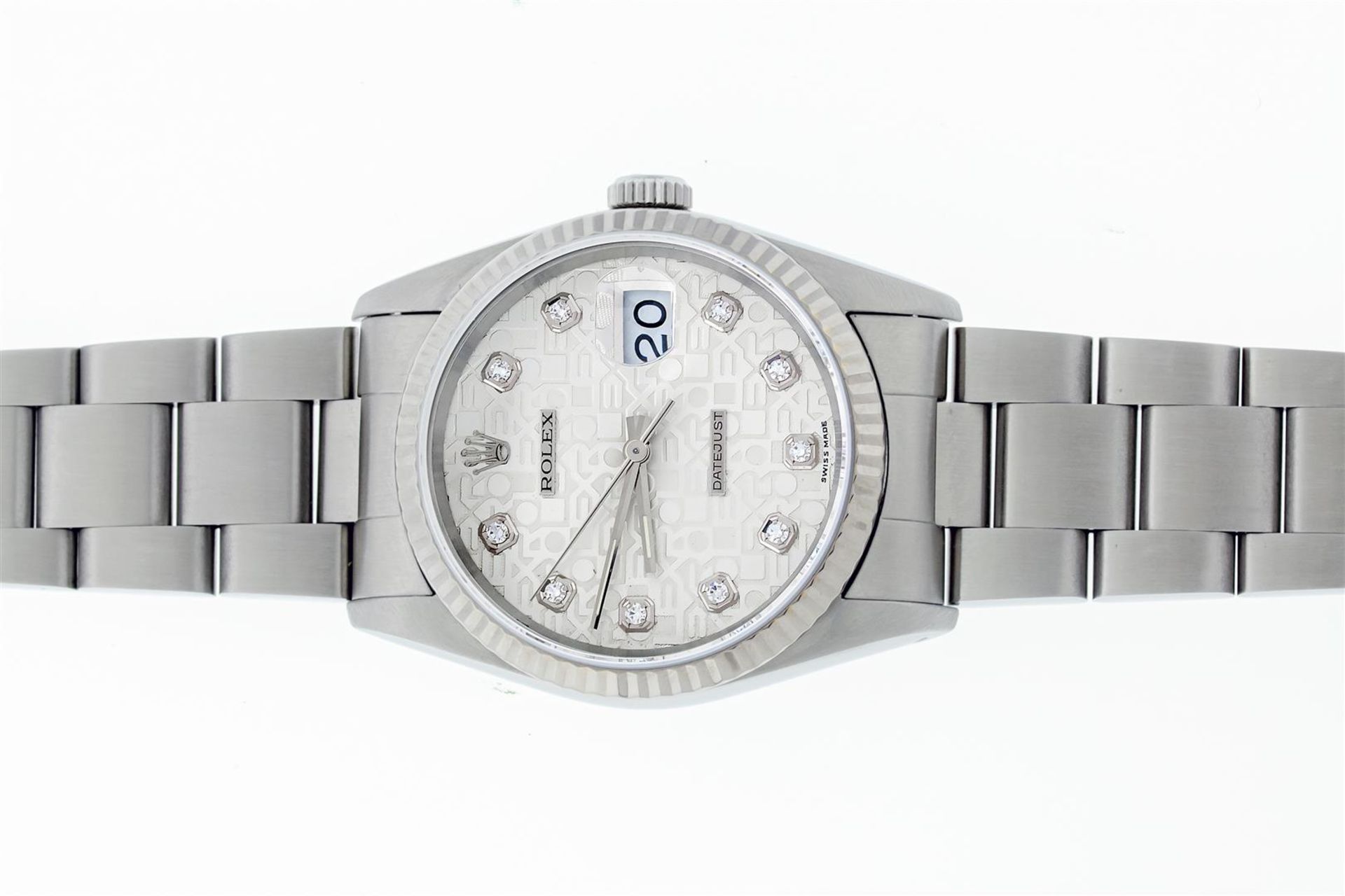 Rolex Stainless Steel DateJust Original Silver Jubilee Diamond With Rolex Box & - Image 5 of 9
