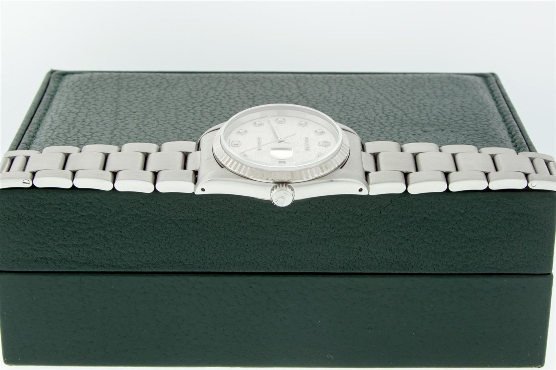 Rolex Stainless Steel DateJust Original Silver Jubilee Diamond With Rolex Box & - Image 4 of 9