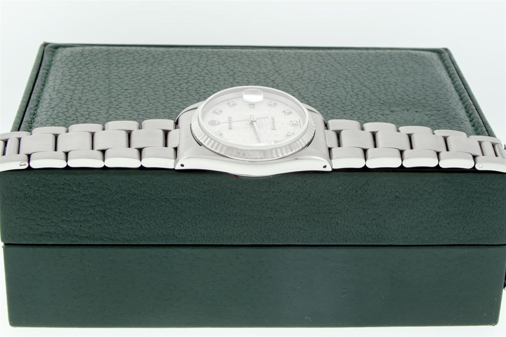 Rolex Stainless Steel DateJust Original Silver Jubilee Diamond With Rolex Box & - Image 6 of 9
