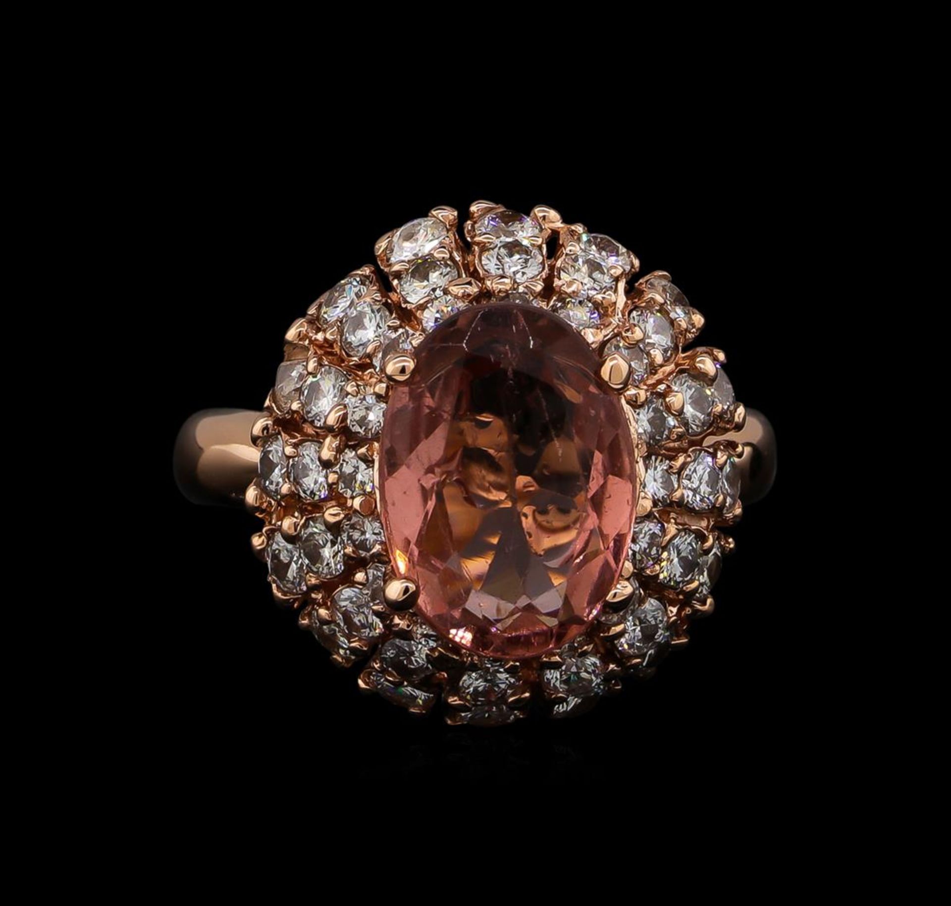 3.70 ct Tourmaline and Diamond Ring - 14KT Rose Gold - Image 2 of 6