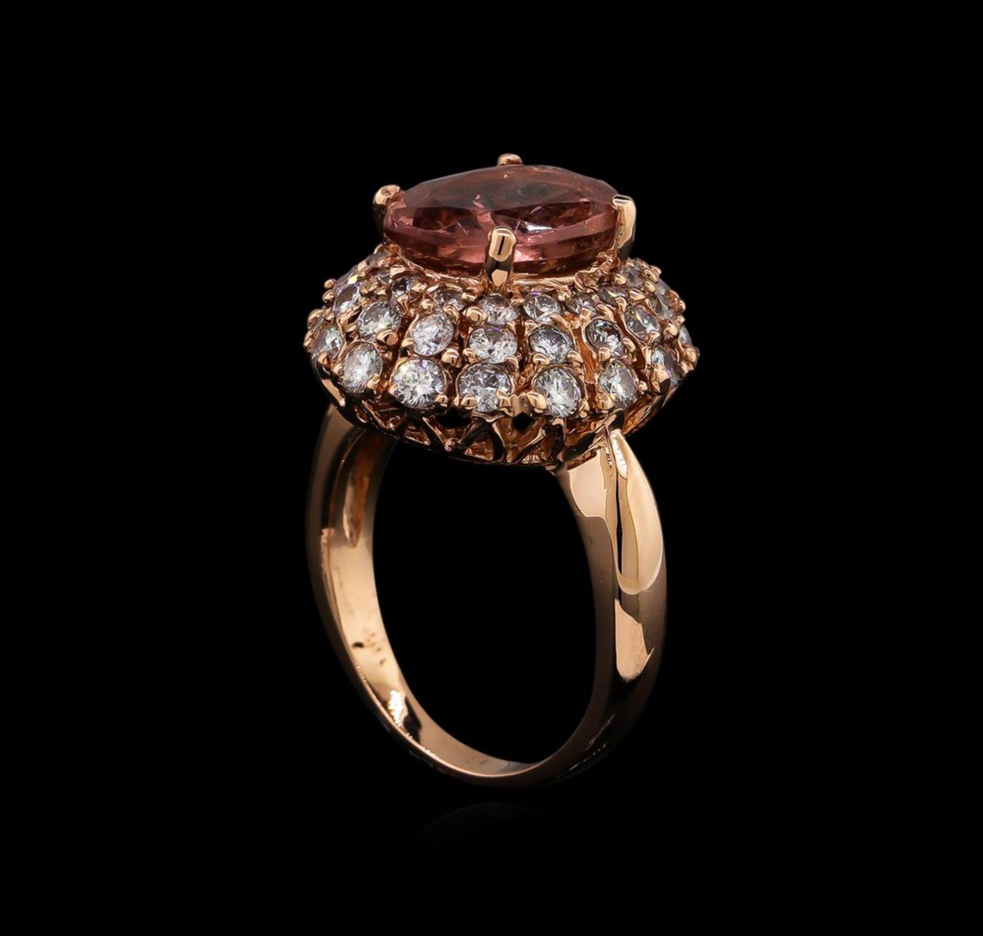 3.70 ct Tourmaline and Diamond Ring - 14KT Rose Gold - Image 4 of 6