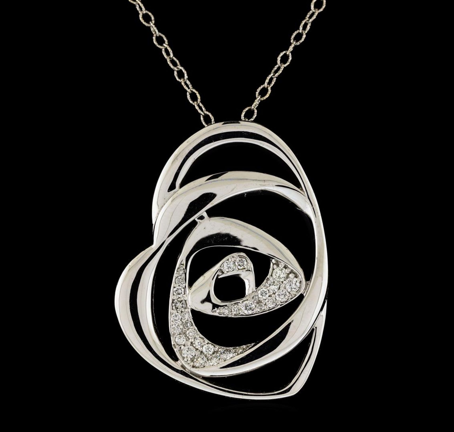 0.50 ctw Diamond Pendant With Chain - 14KT White Gold - Image 2 of 3