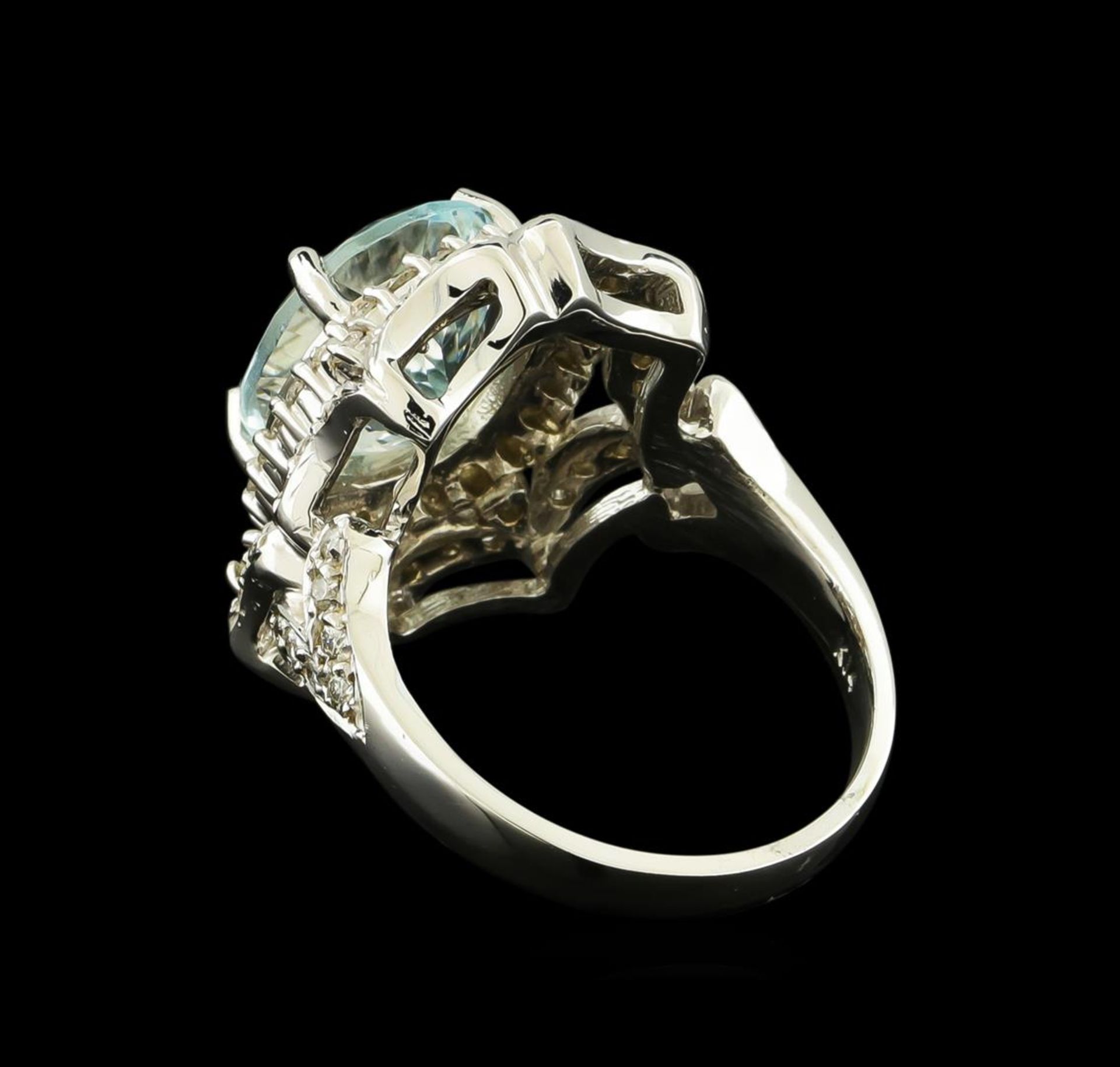 4.03 ctw Aquamarine and Diamond Ring - 14KT White Gold - Image 3 of 5