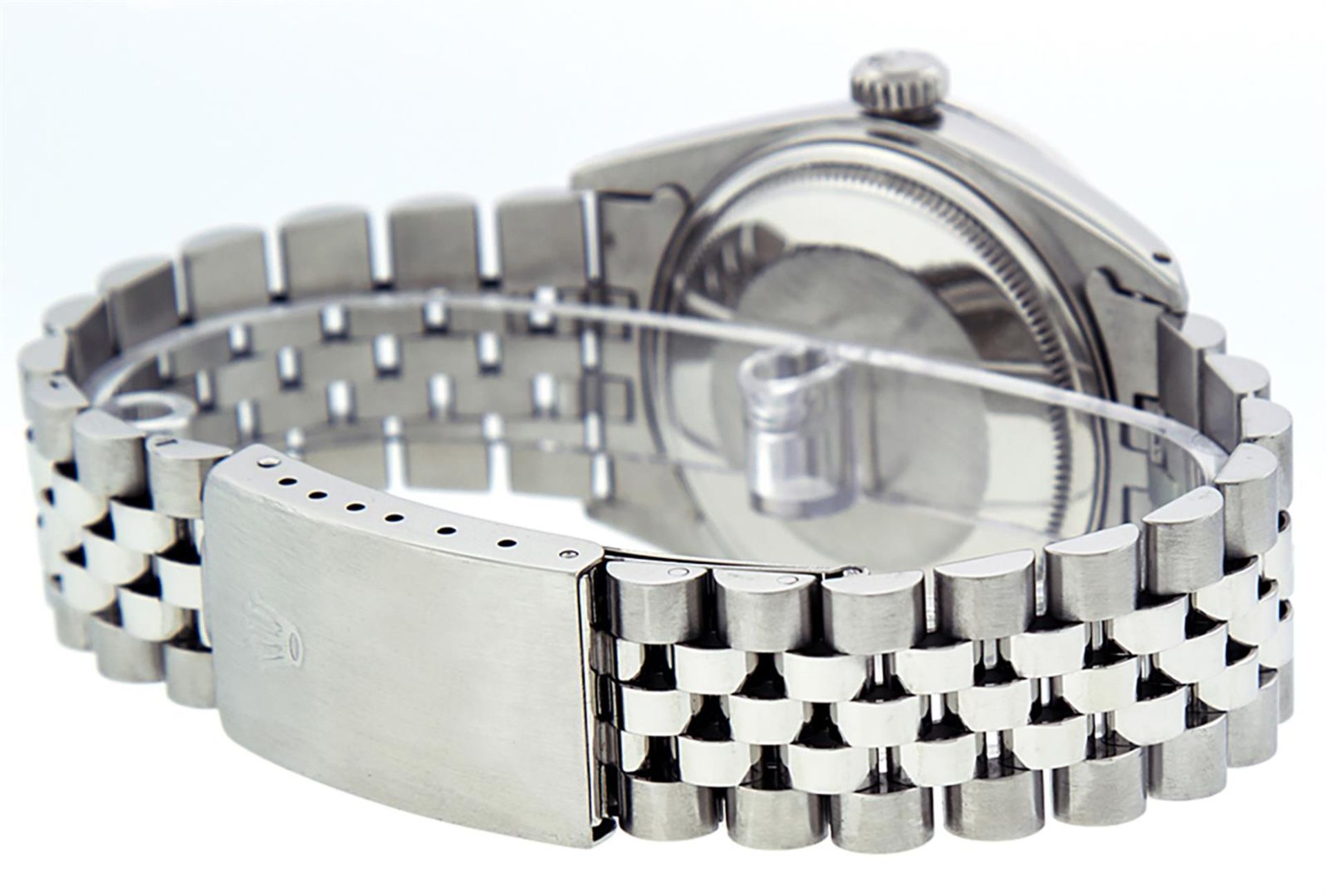 Rolex Mens Stainless Steel 36mm Green Vignette Diamond Datejust Wristwatch - Image 3 of 9