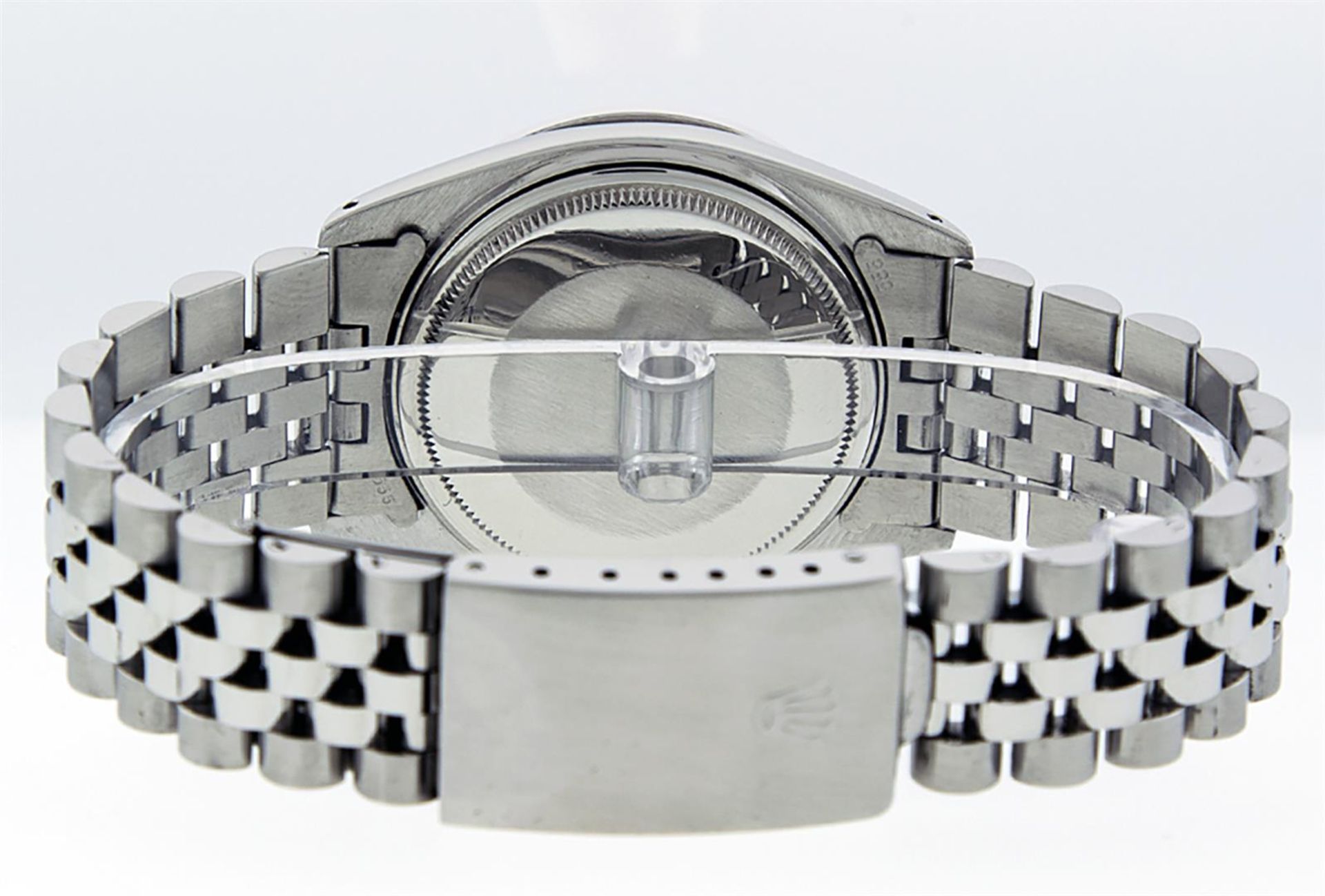 Rolex Mens Stainless Steel 36mm Green Vignette Diamond Datejust Wristwatch - Image 5 of 9
