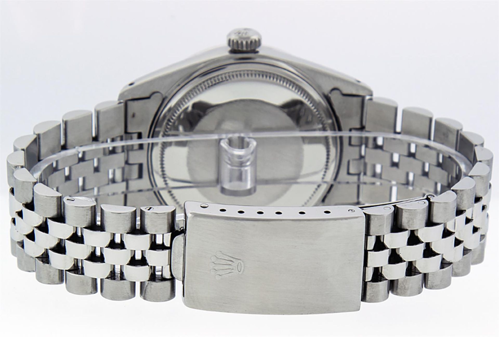 Rolex Mens Stainless Steel 36mm Green Vignette Diamond Datejust Wristwatch - Image 4 of 9